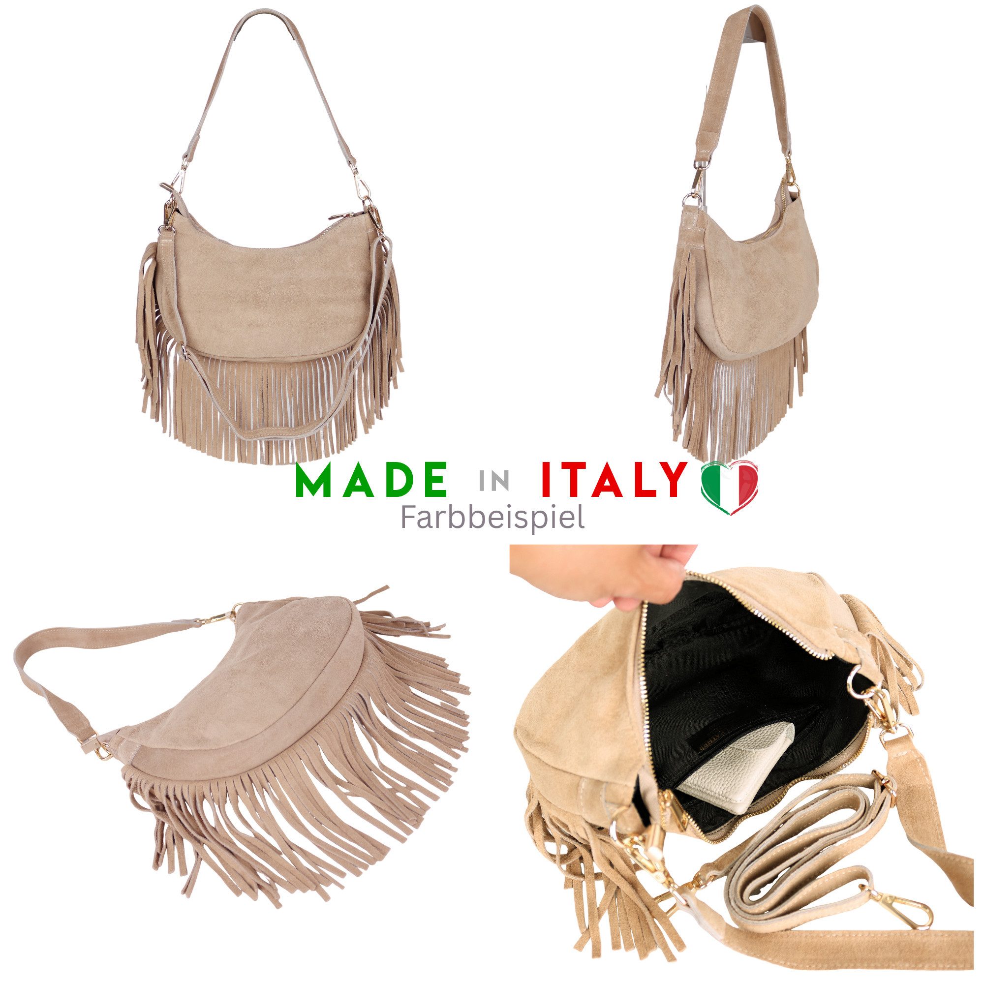 MIRROSI Umhängetasche Damen Crossbody Bag, Echtleder Made In Italy (2 Gurte günstig online kaufen