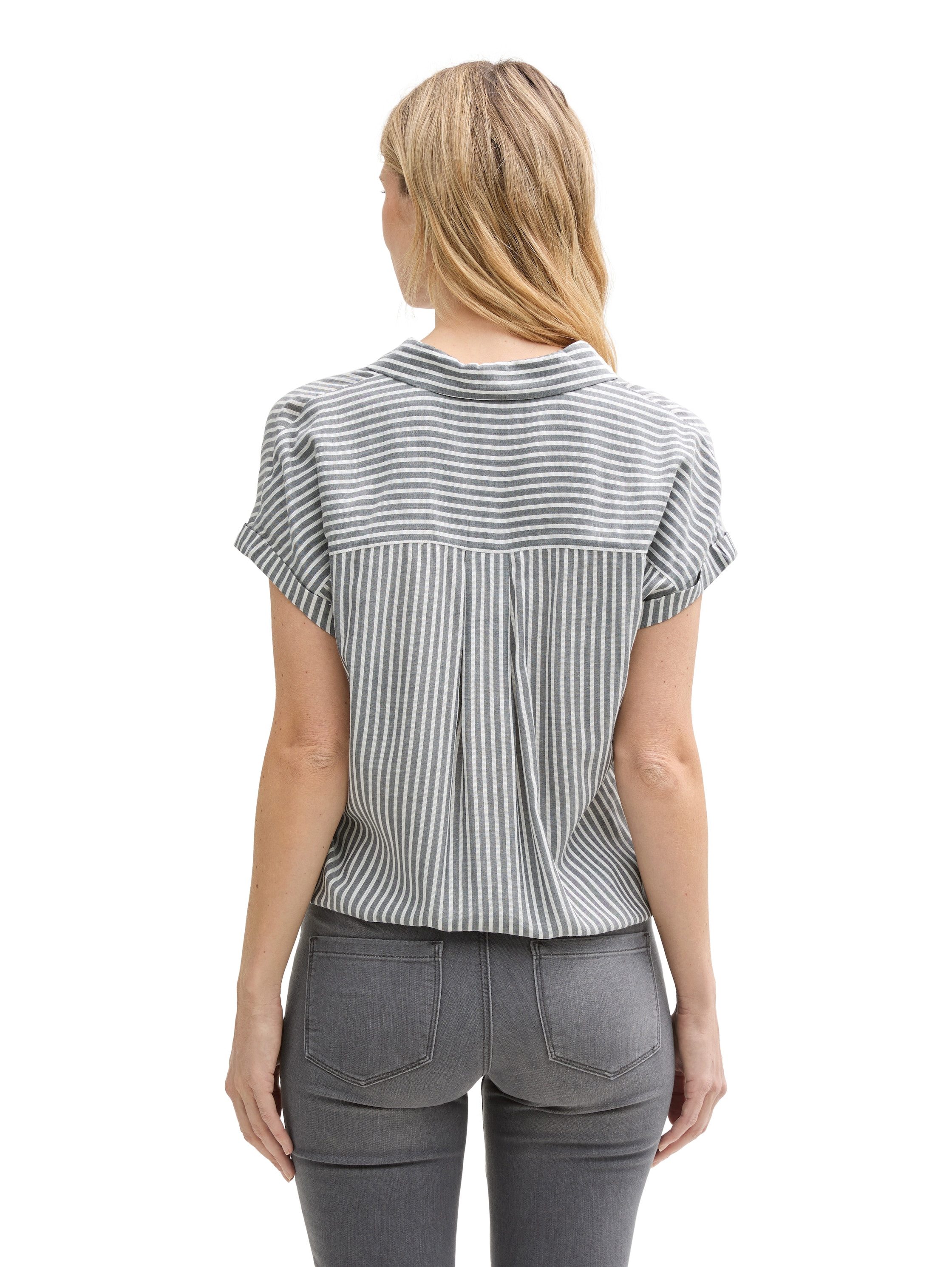 TOM TAILOR Kurzarmbluse mit Streifen Muster günstig online kaufen