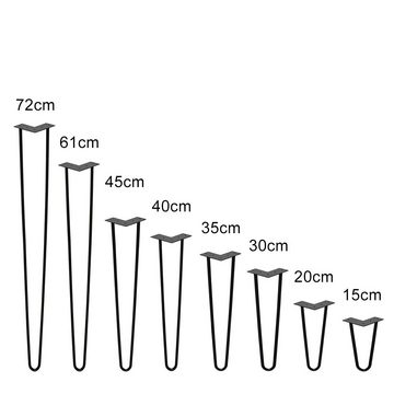 Randaco Tischbein 4x Tischbeine Hairpin Legs Tischbein Tischkufen DIY Austauschbare