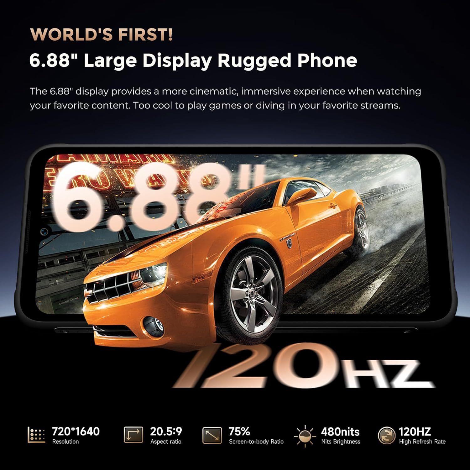 Fossibot F112 Pro 5G 6.88" FHD 120Hz Outdoor Handy, 256G Android Ohne Vertrag Smartphone (17,5 cm/6,88 Zoll, 256 GB Speicherplatz, 50 MP Kamera, 50MP Kamera, 7150mAh, NFC, IP68/IP69K, Octa-Core, Android MobilePhone)
