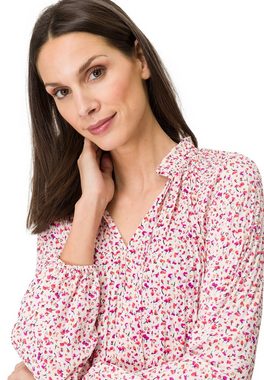 Zero Langarmbluse Bluse mit Blumen Bindedetail