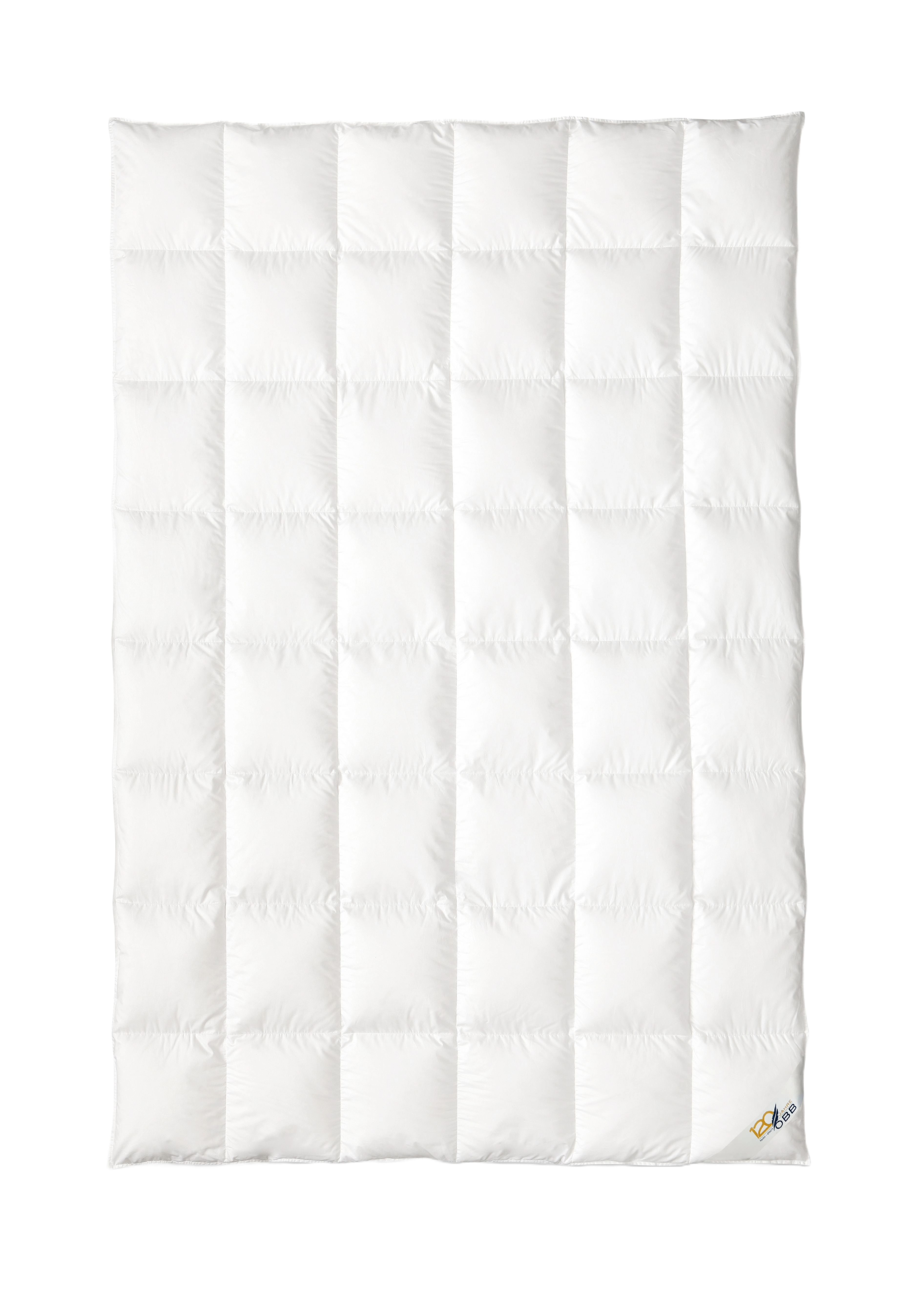 OBB Daunenbettdecke, Bezug: KunstfaserChemiefaser/Polyester (PES), NaturfaserPflanzenBastHartfaser/Baumwolle (engl, Cotton, CO, BW)