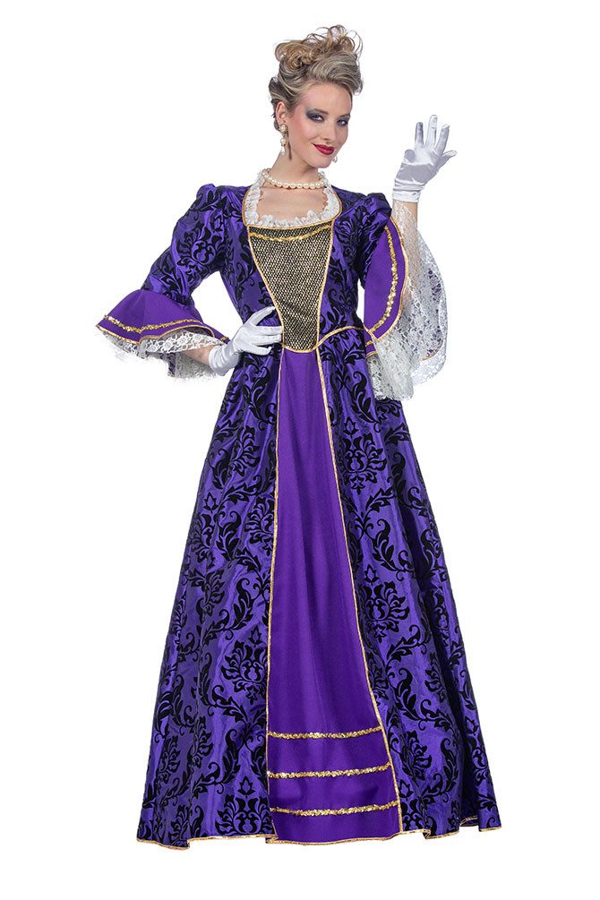 Karneval-Klamotten Kostüm Rokoko Damen Barock Venedig lila hochwerig, Compt günstig online kaufen