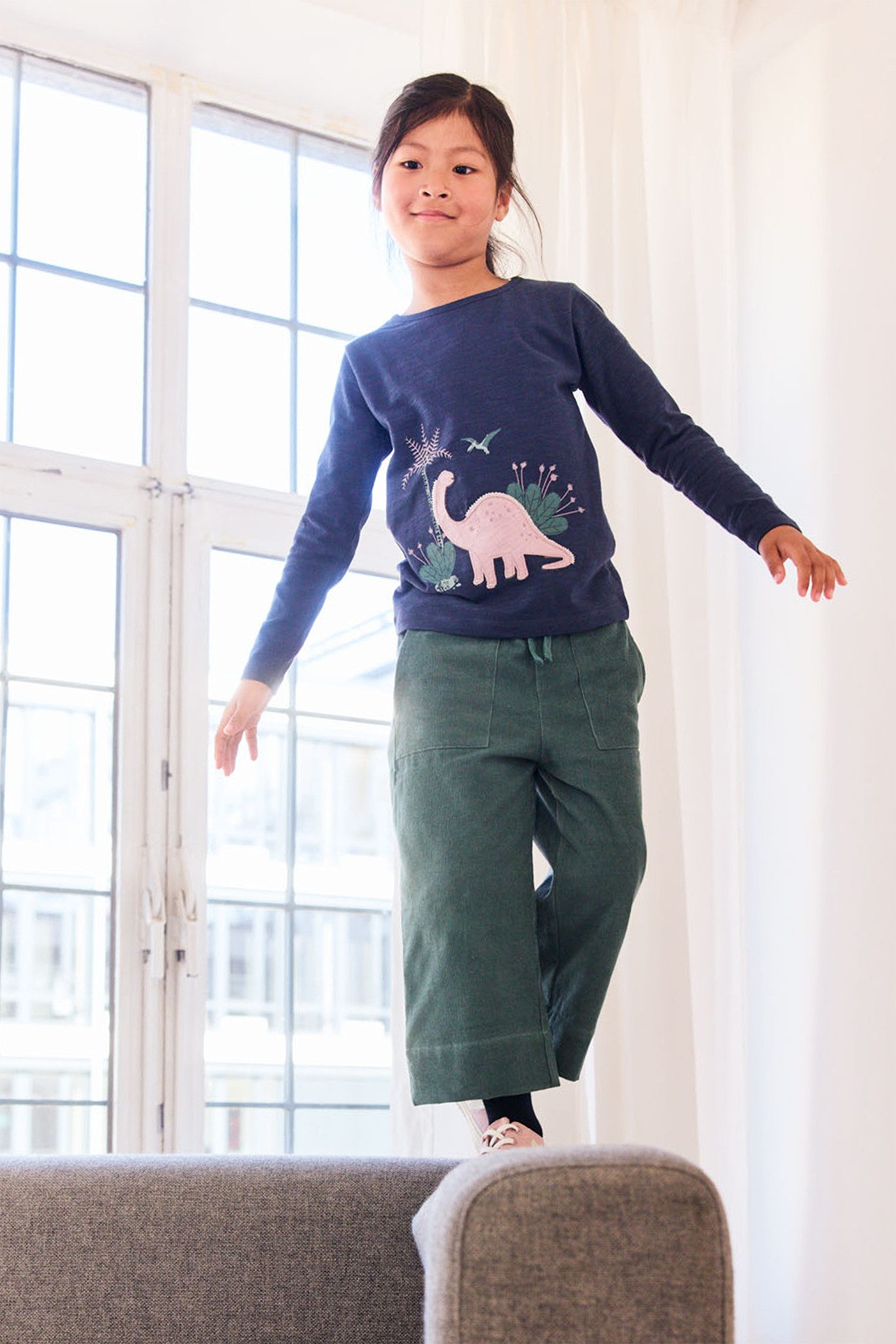 People Wear Organic long-sleeved shirt with motif, made from organic cotton