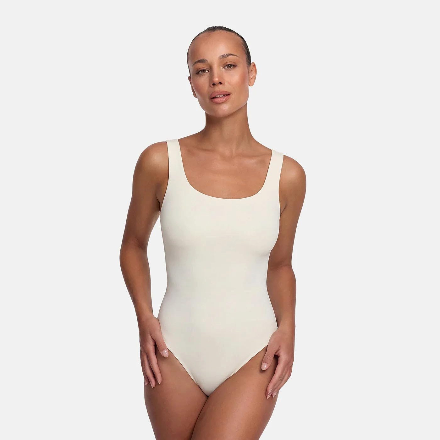 cfab (creamy fabrics) Miederbody Low Back - Body-Weiß-2XL (1-tlg) Figurformend