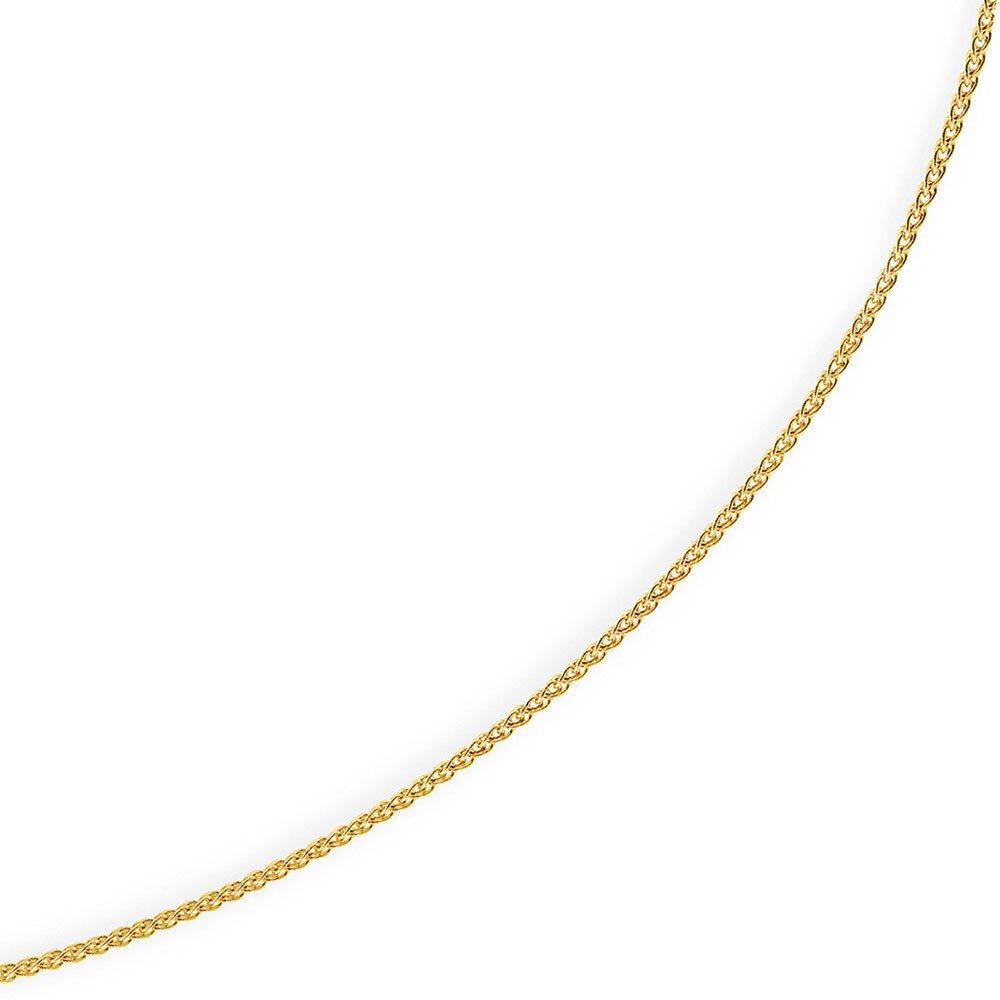 Schmuck Krone Goldkette 1,5mm Zopfkette, 585 Gelbgold, 50cm, Gold 585