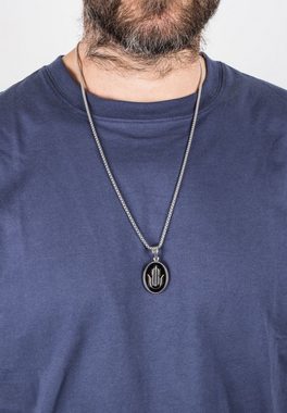 Akitsune Edelstahlkette Hamsa Anhänger / Halskette Silber 70 cm