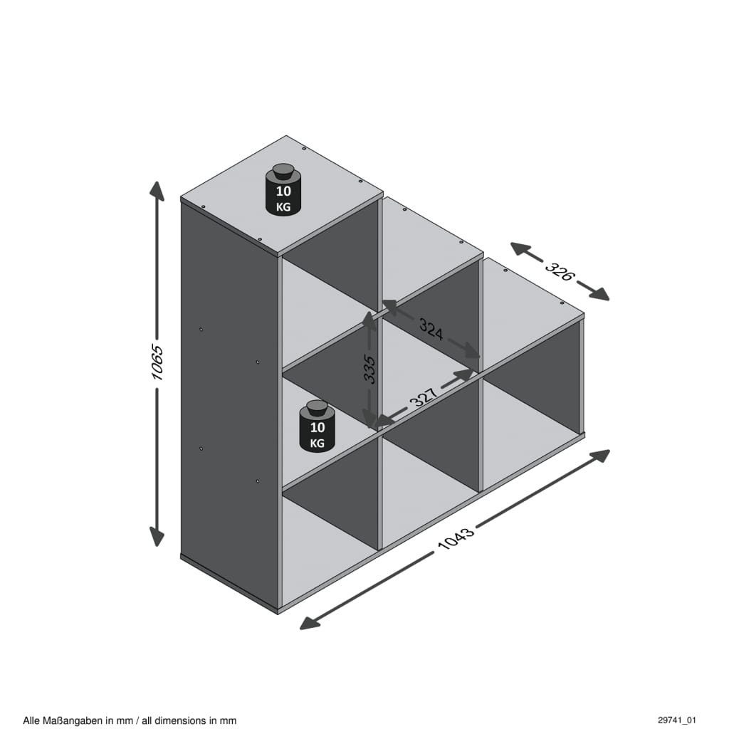 FMD Raumteiler Raumteiler 1-tlg. Fächer Sandeiche-Optik, 104,3x32,6x106,5 6 cm