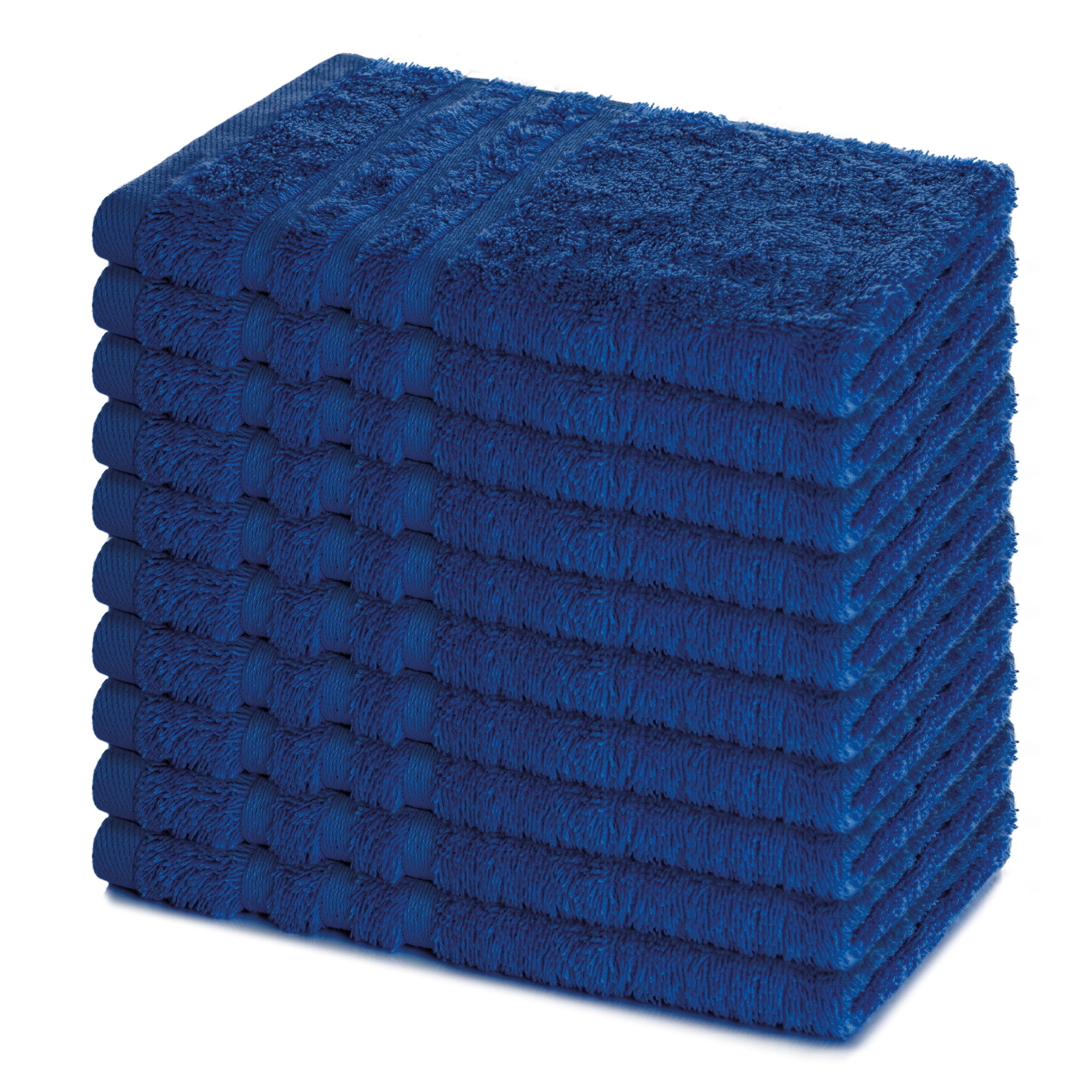 Lavea Gästehandtücher 30x50 cm, 10er Set Gästehandtuch, Elena-Frottee Handtuch, Gästetuch, (Set, 10-St), 500 g/m² Frottier, weich & saugstark, pflegeleicht