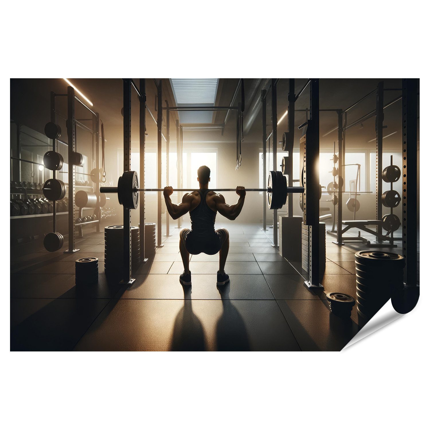 islandburner Poster Kraftvolles Training im modernen Fitnessstudio - Stärke und Entschloss