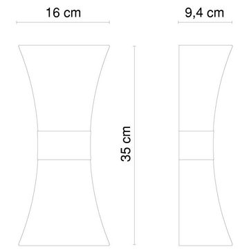 etc-shop Außen-Wandleuchte, Leuchtmittel inklusive, Warmweiß, 2er Set LED 19 Watt Wand Leuchte Lampe Fassaden Beleuchtung Up & Down