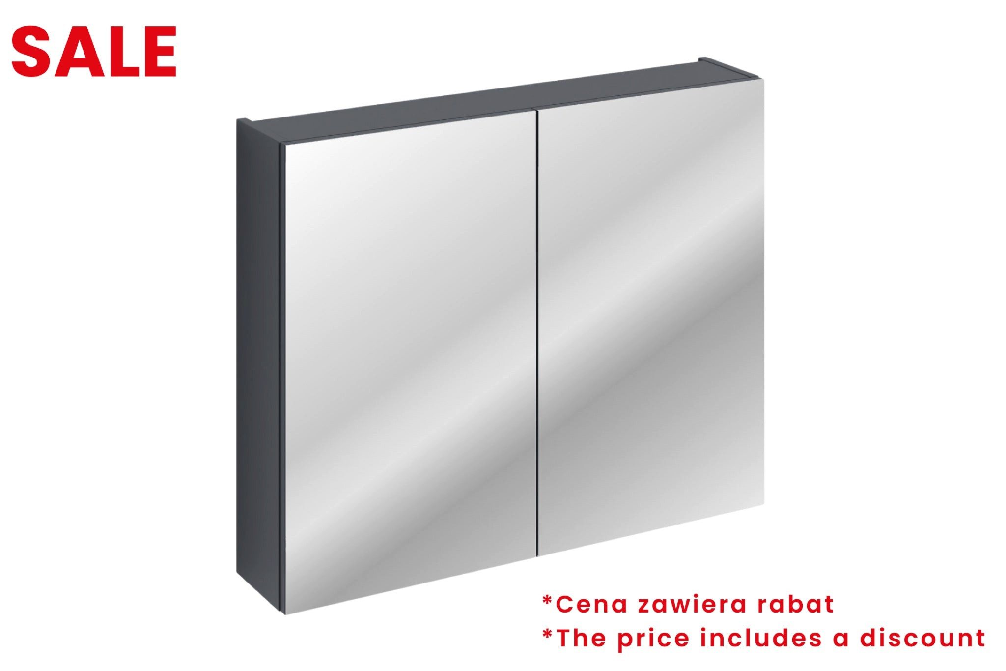 ROYAL24_MARKT Badezimmerspiegelschrank Spiegelschrank Santora Indigoblau 80 × 65 × 17 cm mit 2 Türen