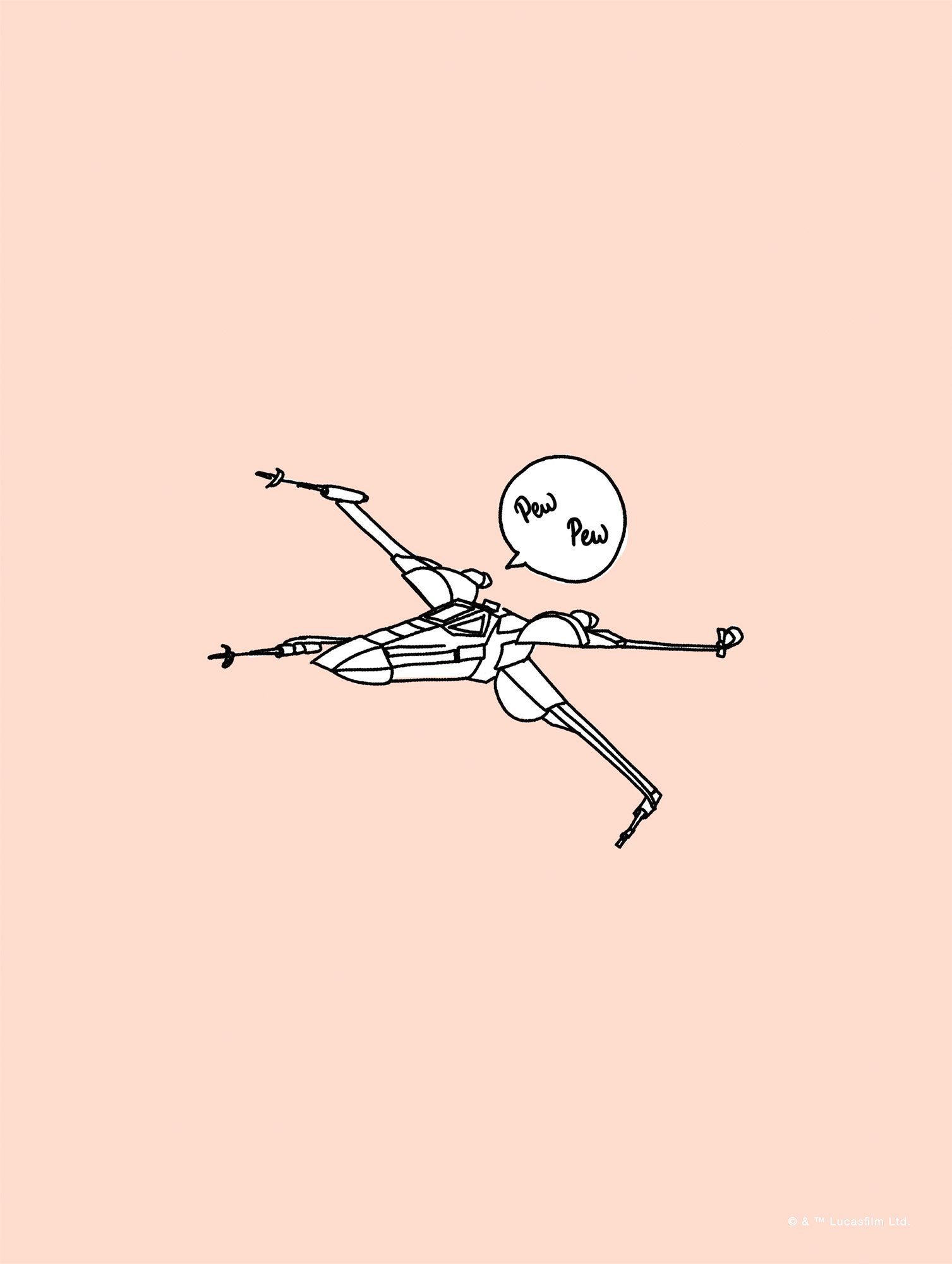 Komar Bild Star Wars Pew Pew, Disney (1 St), Wandbild zur Dekoration im Kinderzimmer - ohne Rahmen