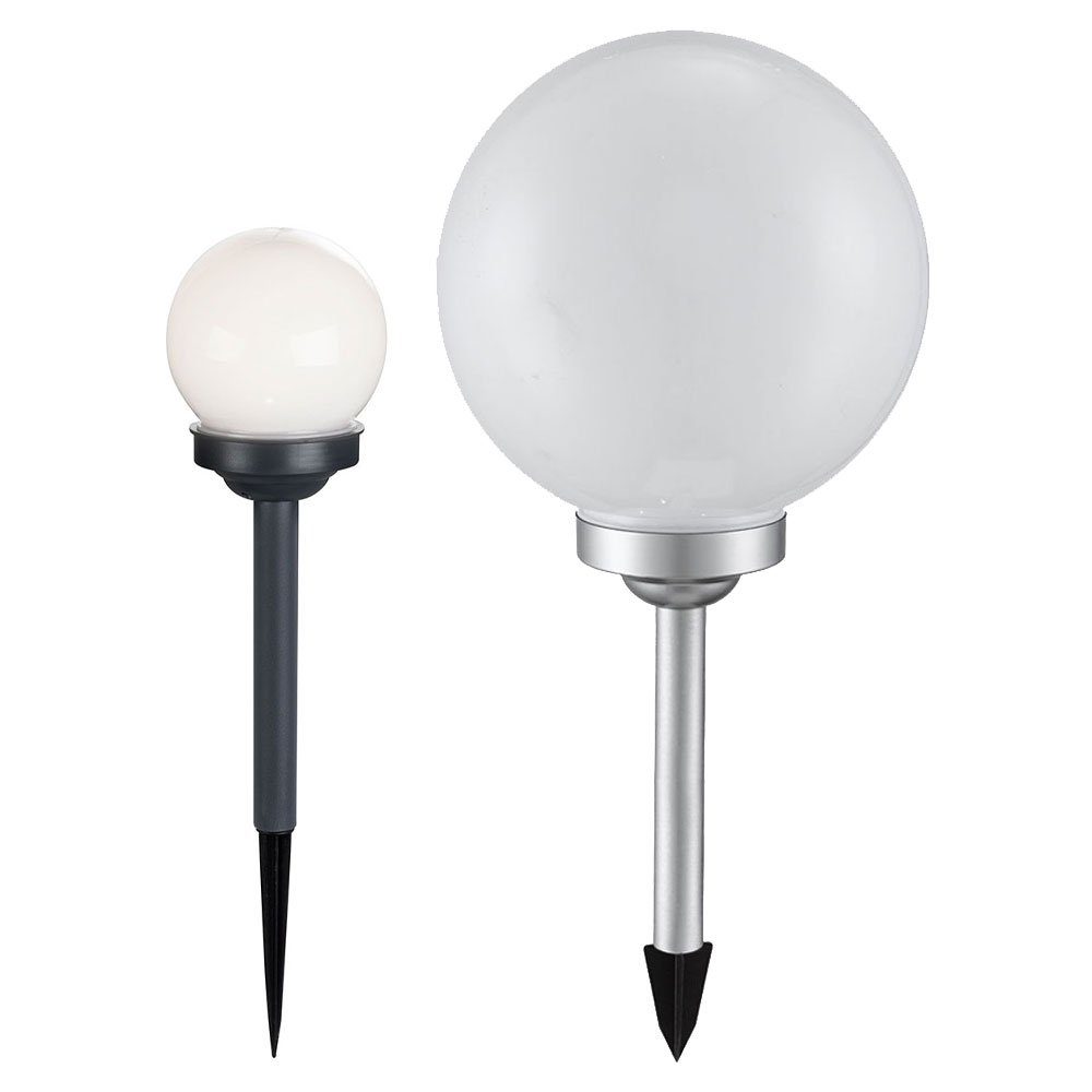 etc-shop LED Solarleuchte, LED-Leuchtmittel fest verbaut, Warmweiß, Solarleuchte Kugel Garten Kugelleuchte Solar LED 2er Set