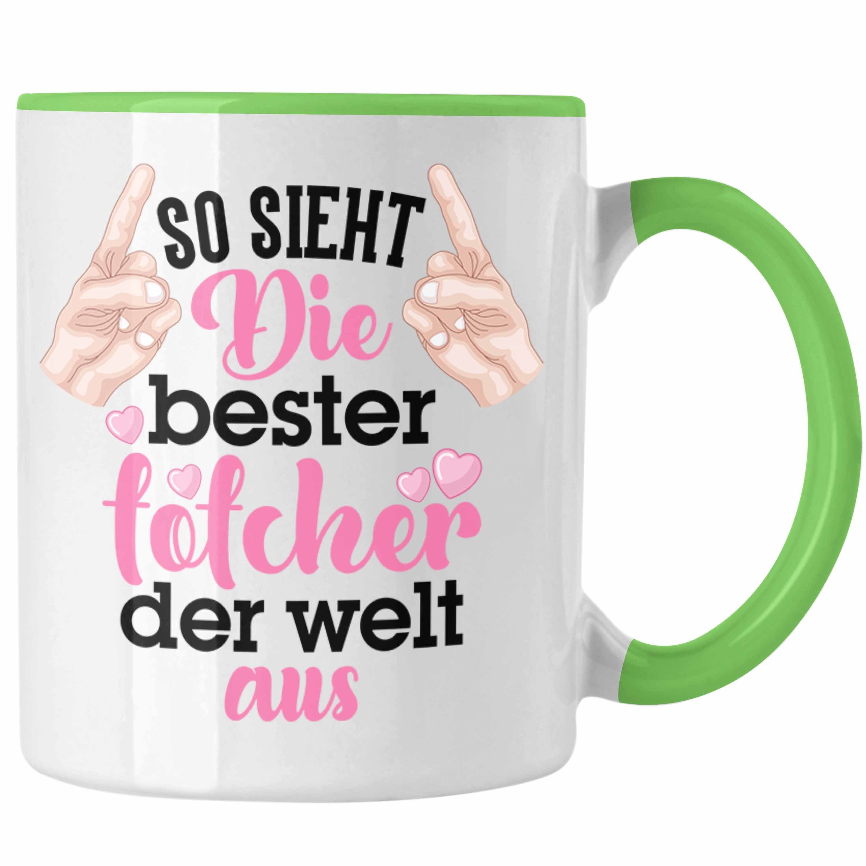 Trendation Tasse Trendation - Tochter Geschenk Tasse Pink Vater Mama Geschenk für Töchter Spruch Beste Tochter Kaffeetasse Grün