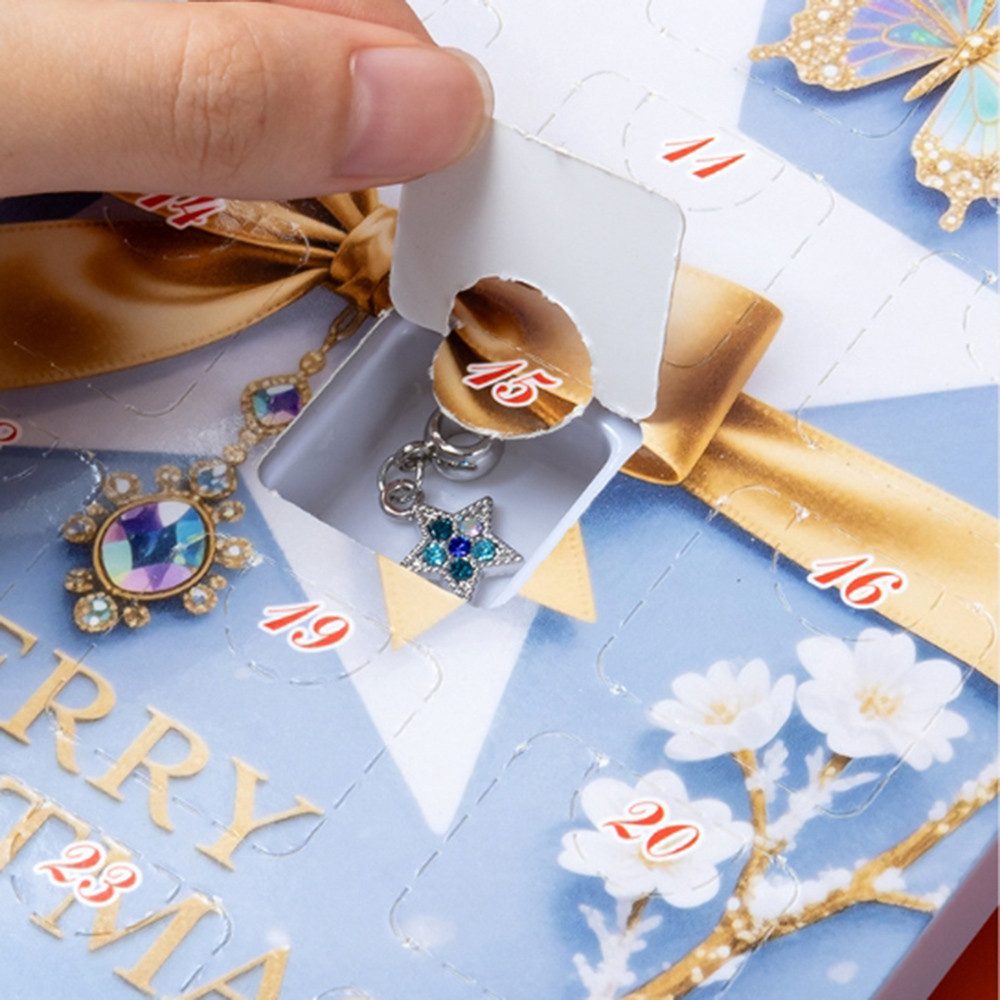 Coonoor Schmuck-Adventskalender 2025 Weihnachtskalender Schmuck Set Armbänder Halsketten (24 Füllung Adventskalender Schmuck Weihnachten Geschenke), Weihnachtskalender Geschenk für Kinder Teenager Frauen Mädchen
