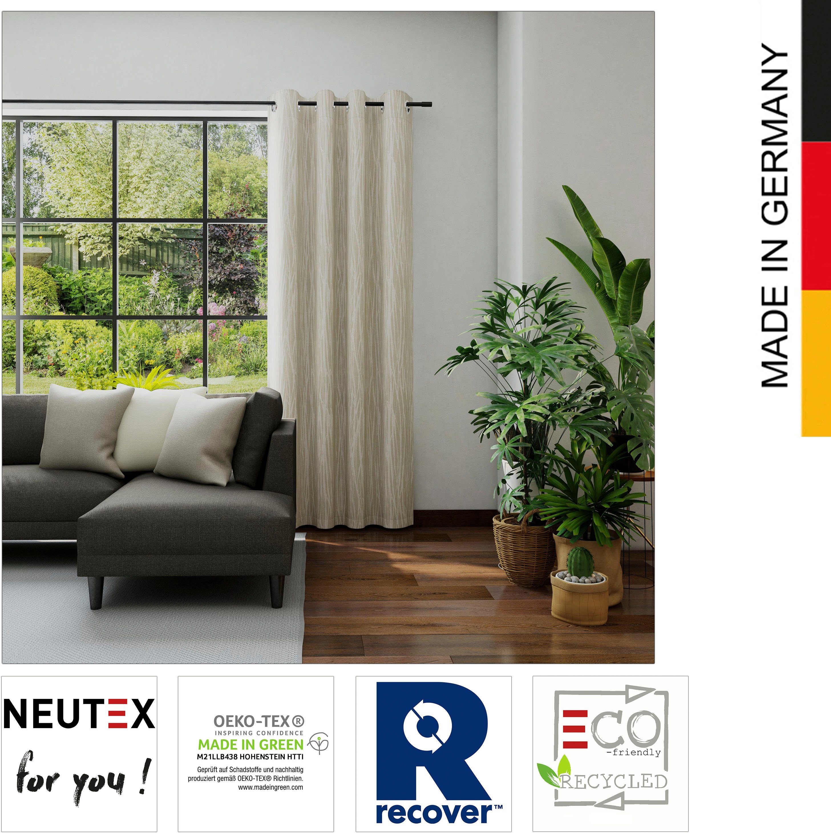 Neutex (1 blickdicht, St), leinen David for Nachhaltig Ösen you!, Eco, Vorhang