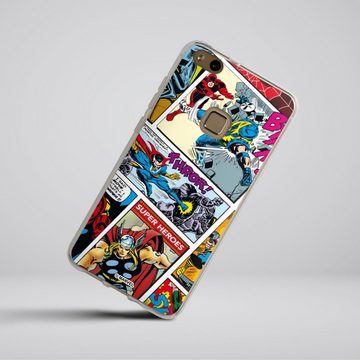 DeinDesign Handyhülle Marvel Retro Comic Blue, Huawei P10 lite Silikon Hülle Bumper Case Handy Schutzhülle