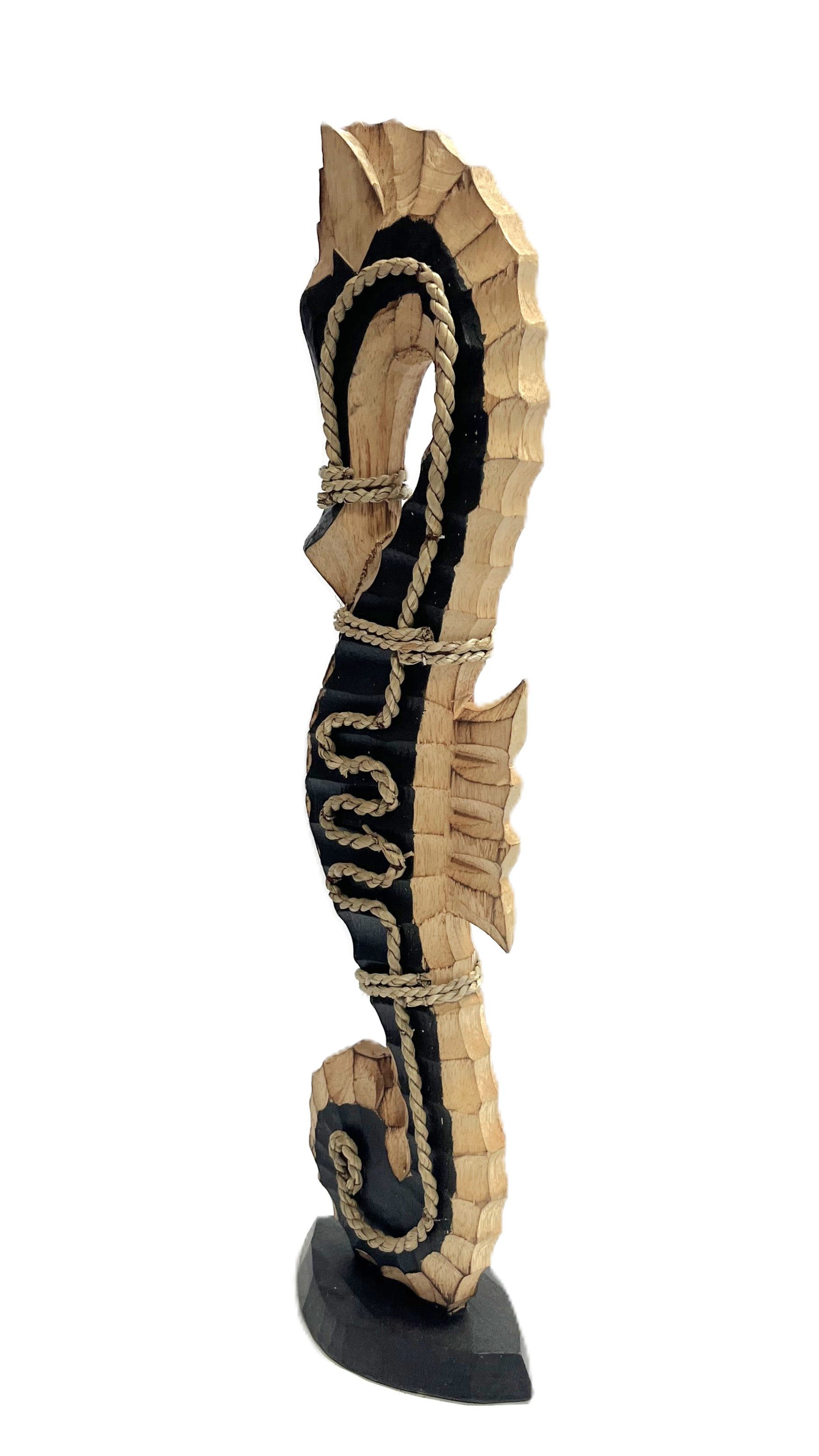 VARIOS Tierfigur Seepferdchen Deko Figur Holz Groß Maritim Sommerlich 60 cm, Handgefertigt
