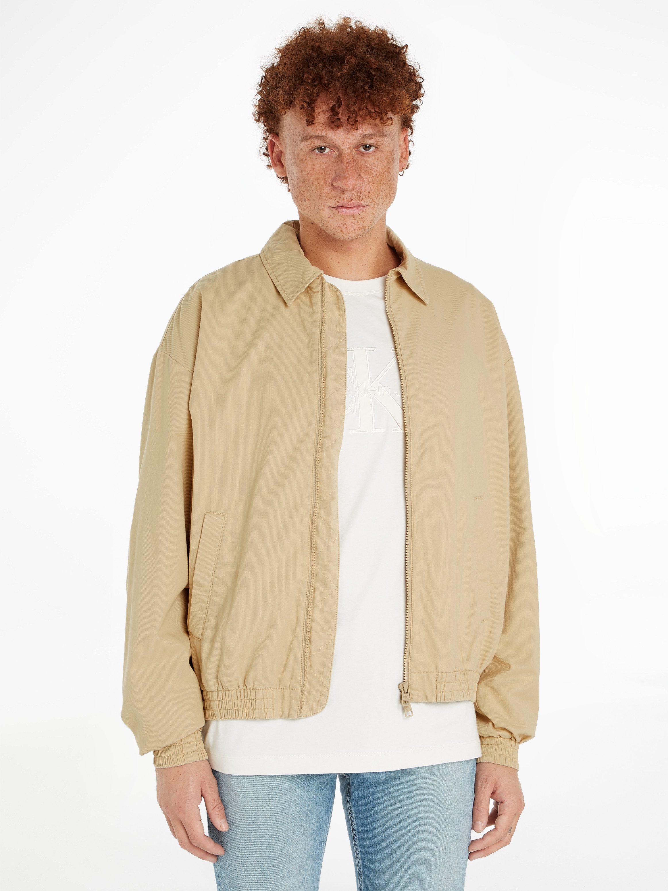 Calvin Klein Jeans Collegejacke LINEAR TEXTURE HARRINGTON mit Logoprägung günstig online kaufen