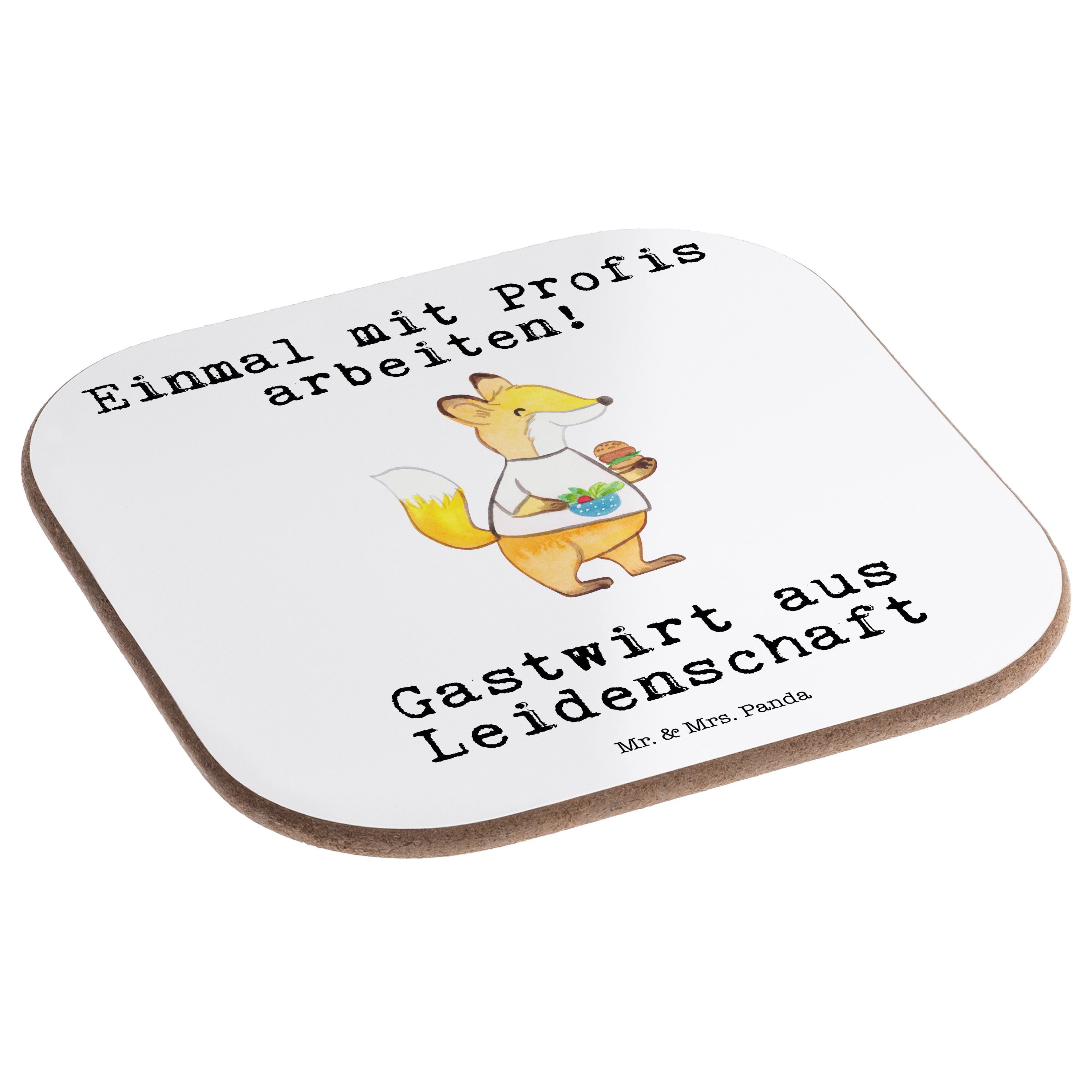 Gastwirt Kollegin, 1-tlg. Geschenk, Kn, Leidenschaft Mrs. Mr. & Getränkeuntersetzer aus Weiß - Bierdeckel, Panda -