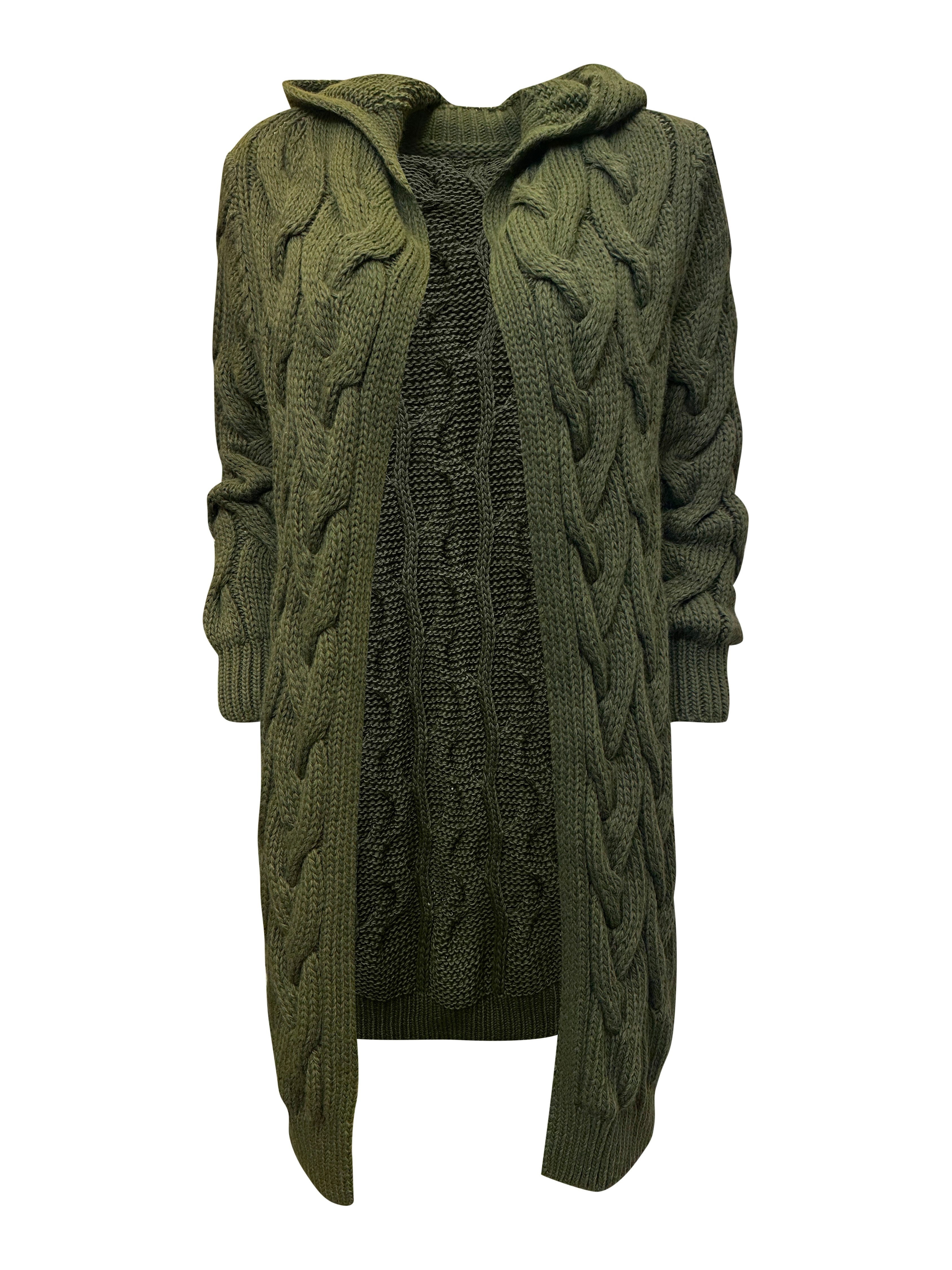 Worldclassca Kapuzenstrickjacke Worldclassca lange Strickjacke Zopfmuster günstig online kaufen