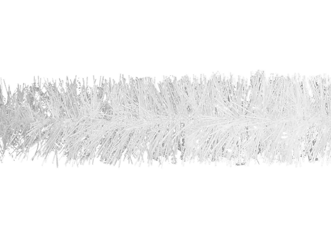 Creativery Girlanden, Weihnachtsgirlande Lametta 8cm x 2m klar / weiß