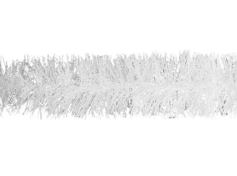 Creativery Girlanden, Weihnachtsgirlande Lametta 8cm x 2m klar / weiß