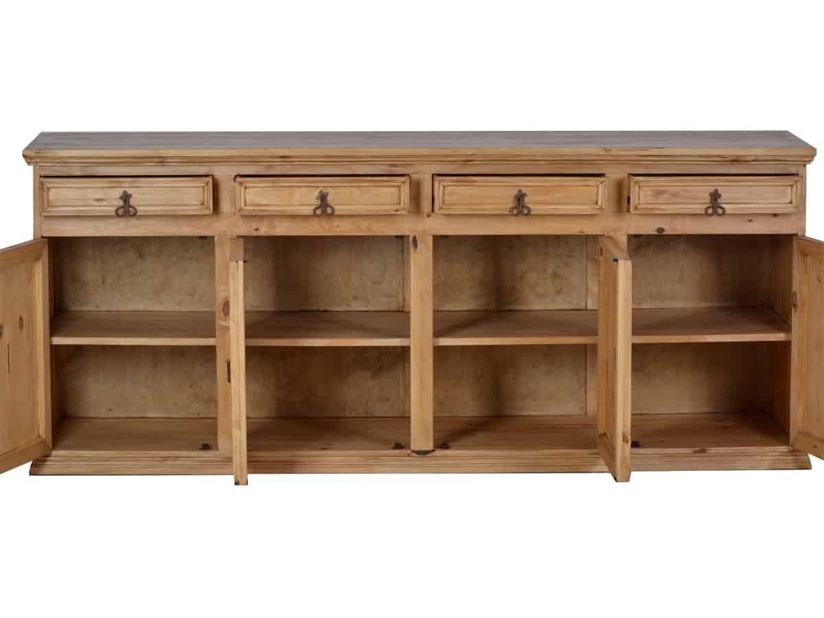 MiaMöbel Sideboard Mexico, aus massivem Pinienholz Honig