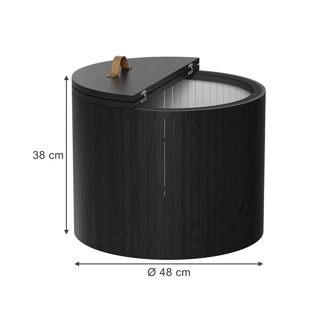 Vicco Couchtisch Tavilo, Schwarz/Eiche/Schwarz, 48 x 48 cm (1-St)