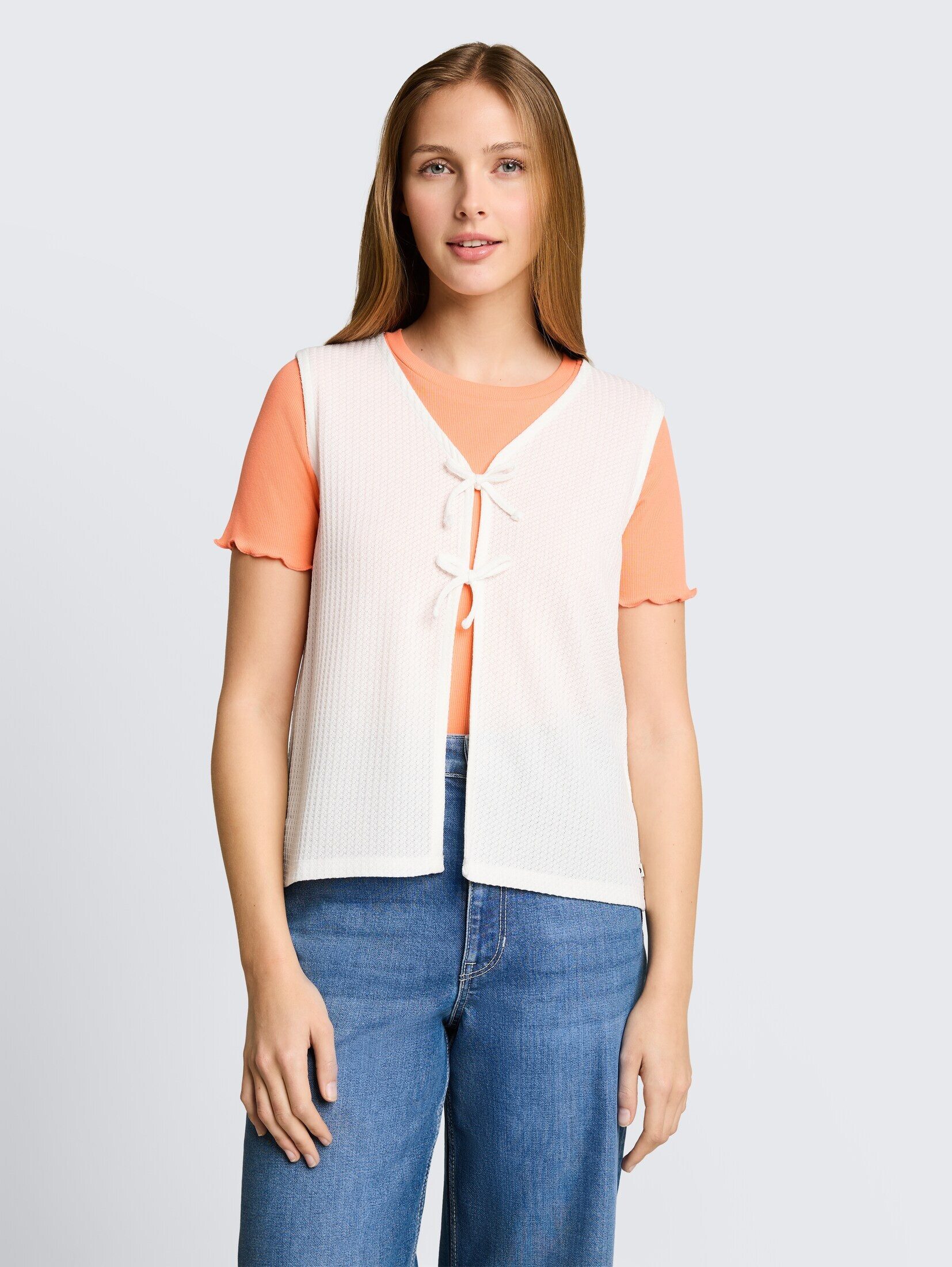 TOM TAILOR Denim Trägertop T-Shirt Top mit Schleifen-Details