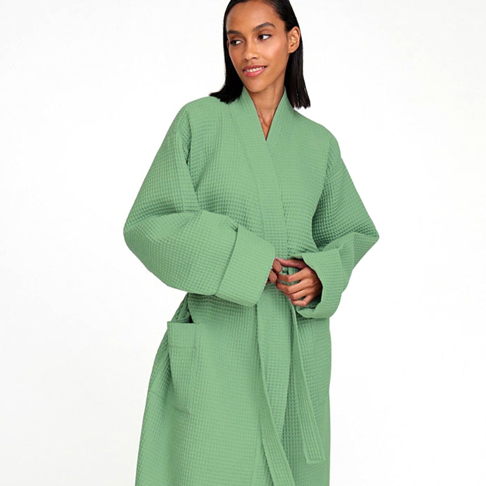 Schlichtes Schlafanzug Eleganter, Damen-Nachthemd, Blusmart Unisex-Bademantel green Das Bequemer Für