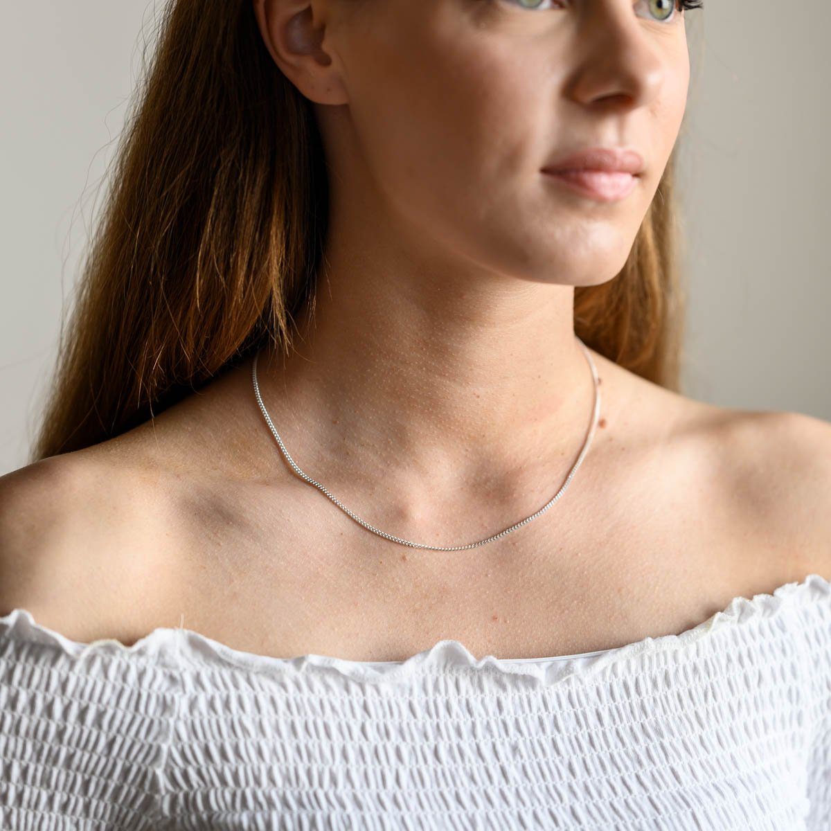 Materia Kette ohne Anhänger Flache Panzerkette Silber 1,7mm K91, aus 925 St günstig online kaufen