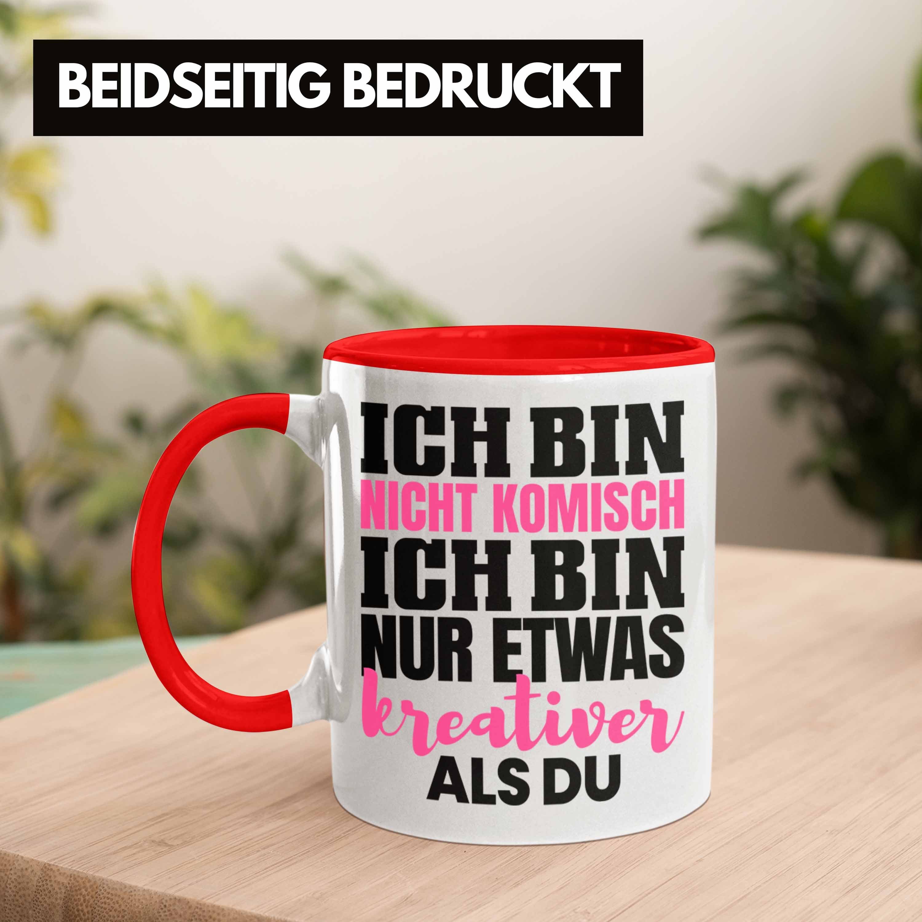 Verrückte Trendation Tasse Geschenk Rot Freundin Arbeits-Kollegin Crazy Tasse Kaffee-Becher