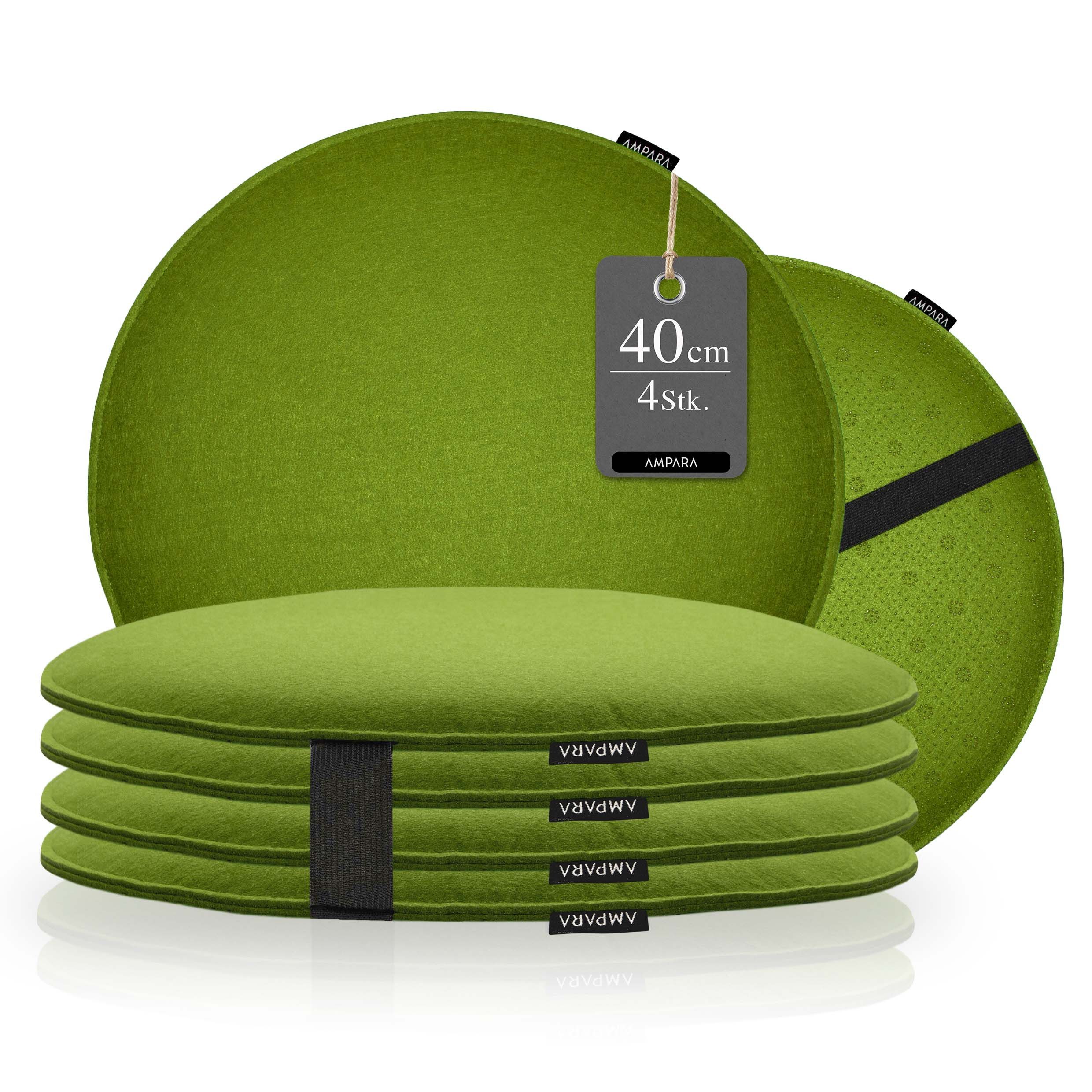 AMPARA Stuhlkissen rund 40cm - für Stuhl, Bank, Lounge etc., Rutschfest