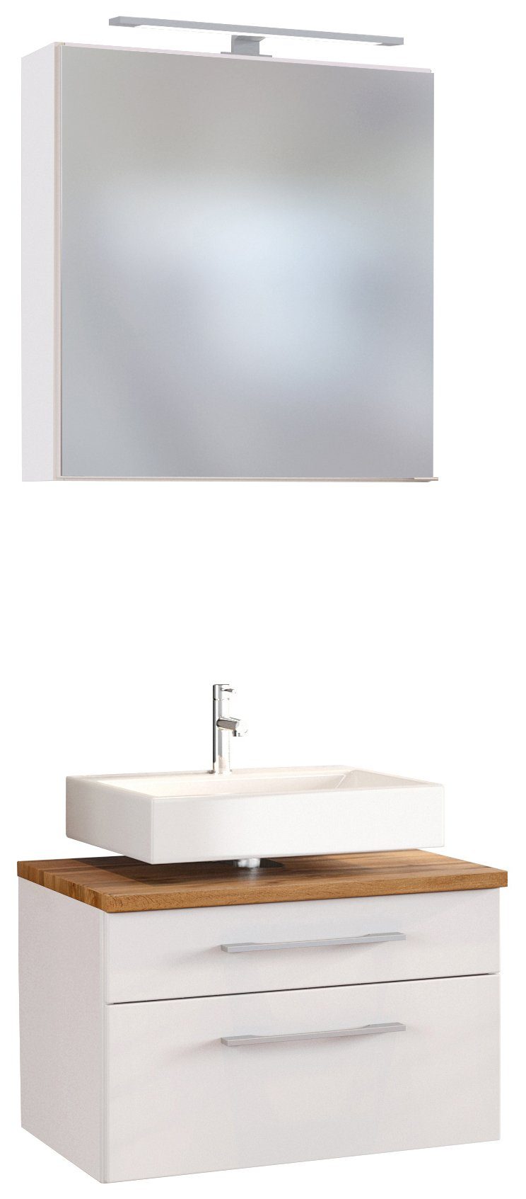 HELD MÖBEL Badmöbel-Set Unterbecken-Set Davos 60 cm weiß/matt weiß