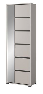 xonox.home Garderobenschrank Jaru (in grau mit schwarz, 2-türig, 65 x 196 cm) variable Inneneinteilung, Soft-Close