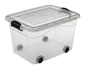 Logiplast Aufbewahrungsbox Premium Aufbwahrungsbox, 40 Liter (Spar-Set, 5 Stück), Lebensmittelecht, transparent, einfach zu reinigen