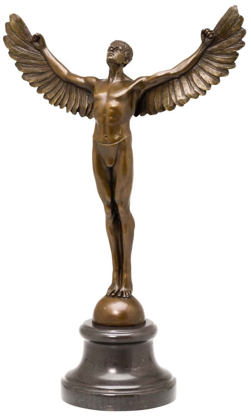 Aubaho Skulptur Bronze Ikarus Mann Akt Erotik Bronzefigur Bronzeskulptur Figur antik S