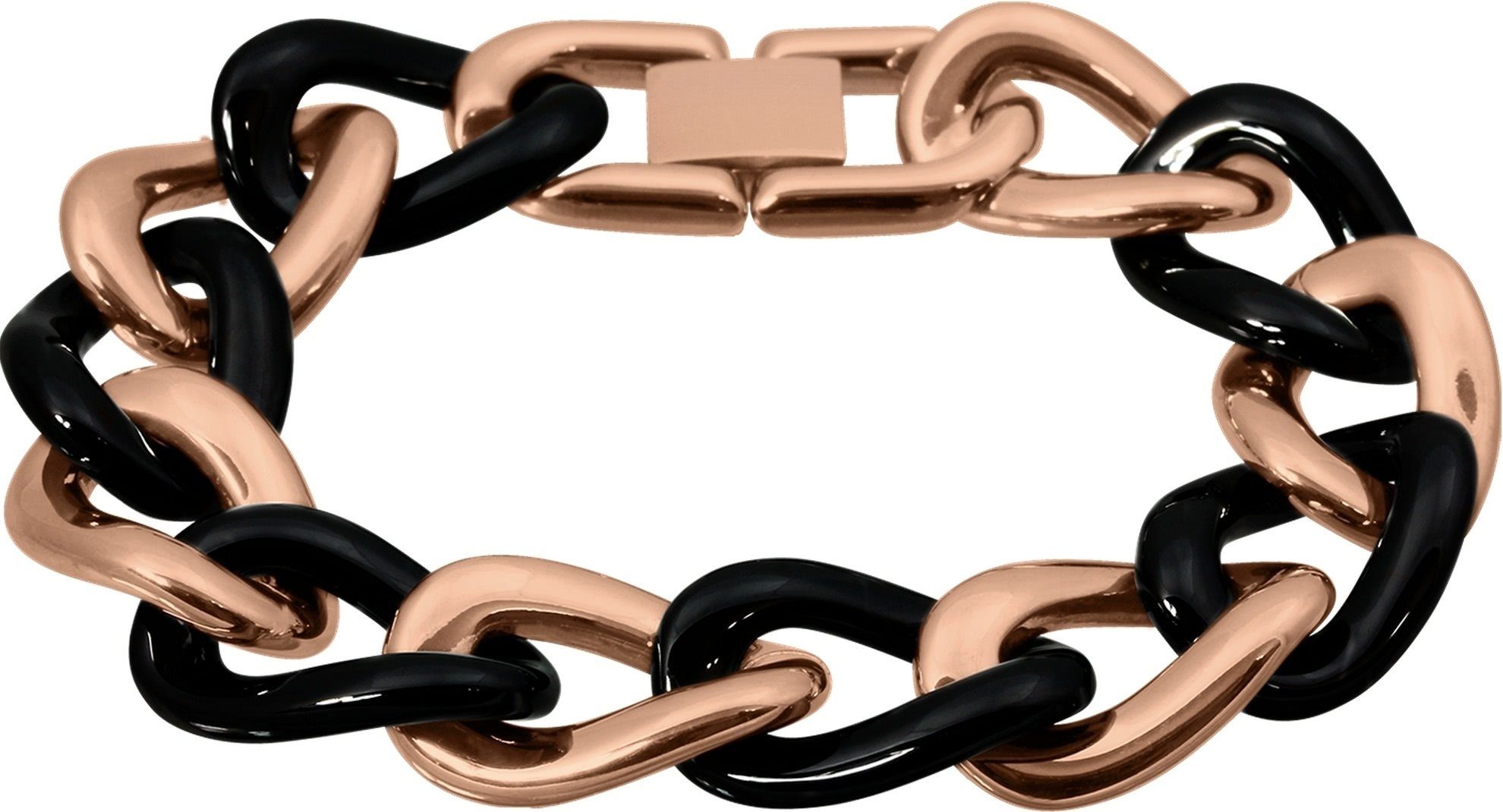 Amello Edelstahlarmband Amello Panzer Armband rosegold schwarz (Armband), A günstig online kaufen