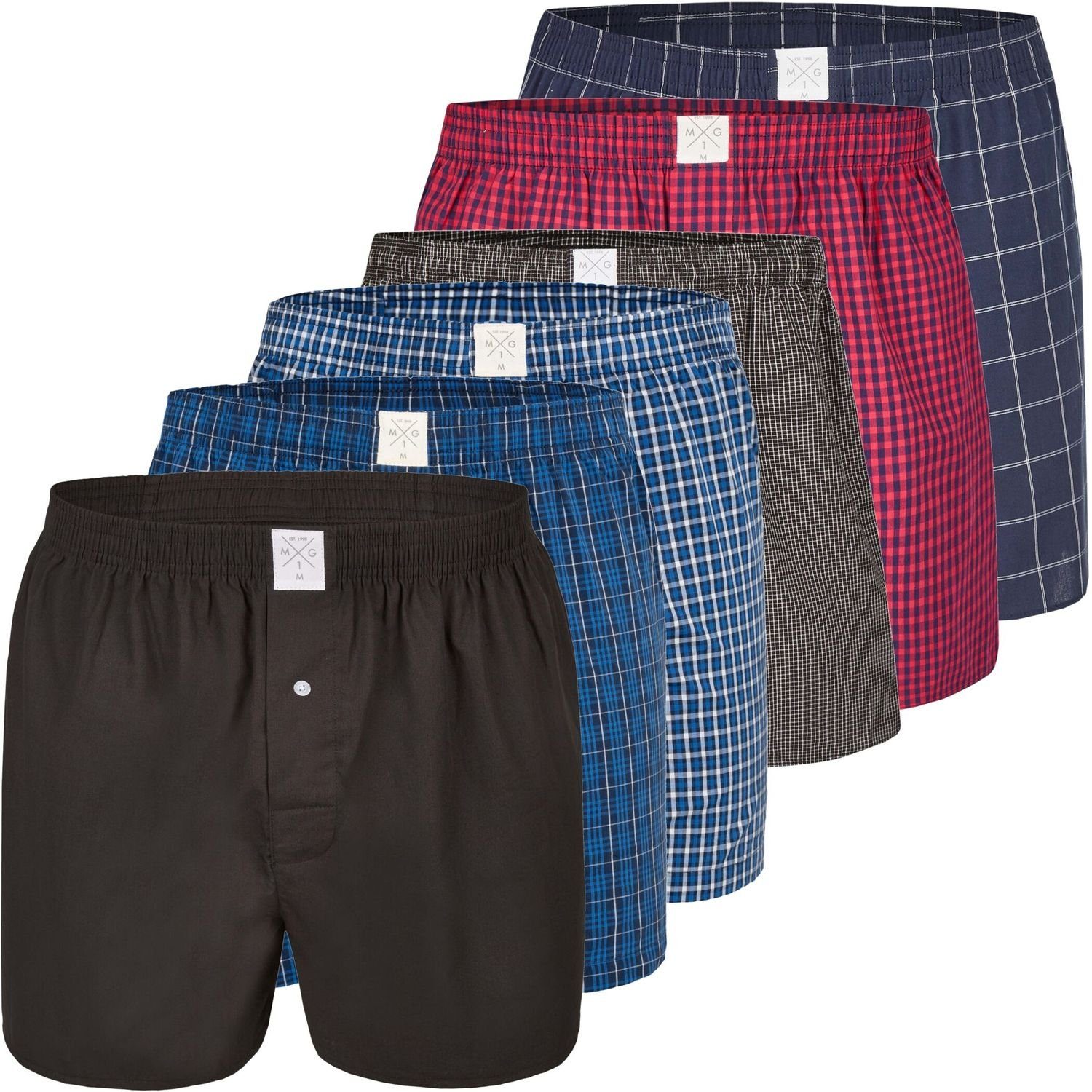 MG-1 Boxershorts 6 MG-1 Webboxer Boxershorts Boxer Shorts Herren SPARPACK kariert (1-St) Set 6