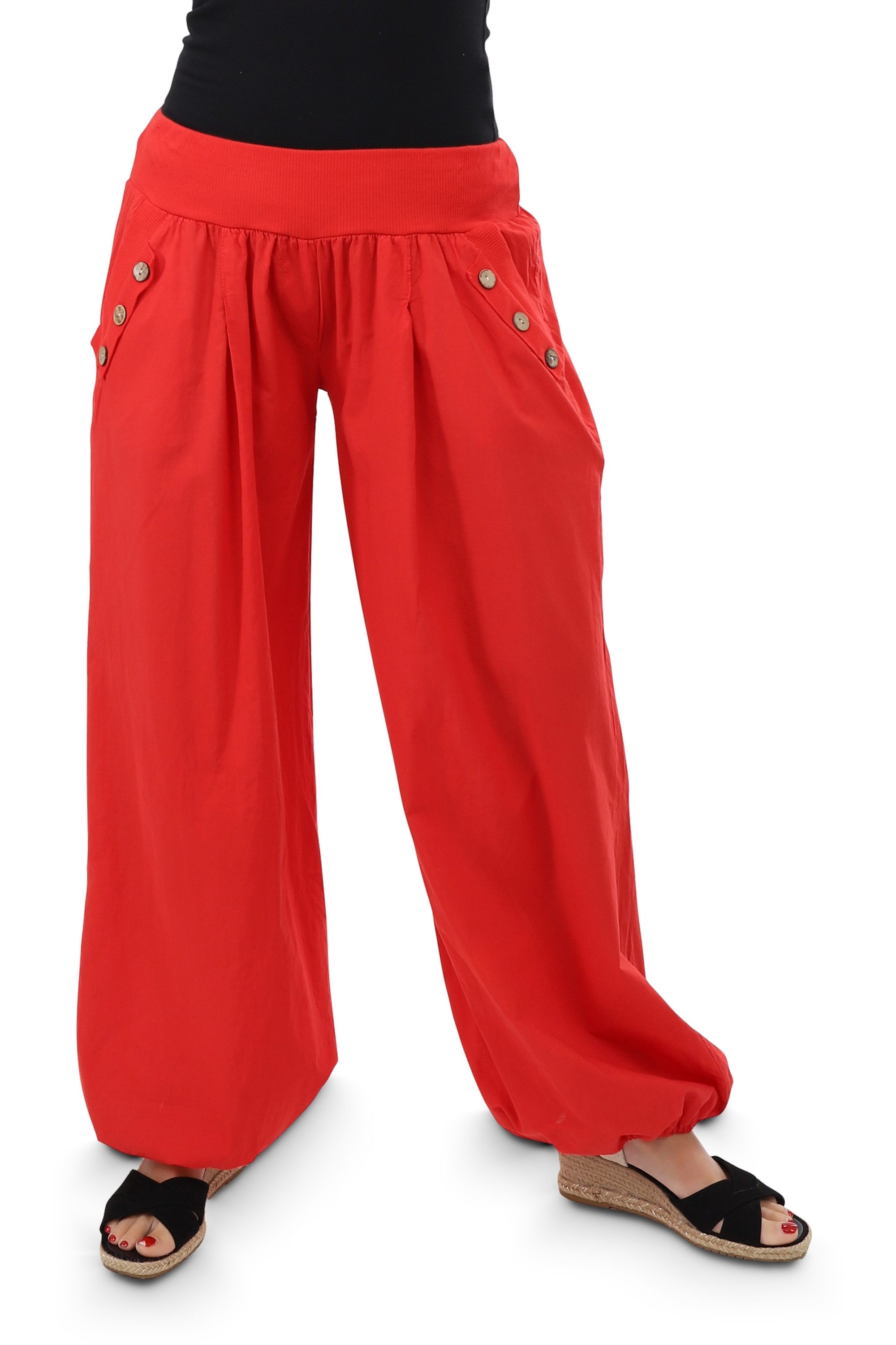 Haremshose malito Damen Pumphose mit Holzzierknöpfen 23245H