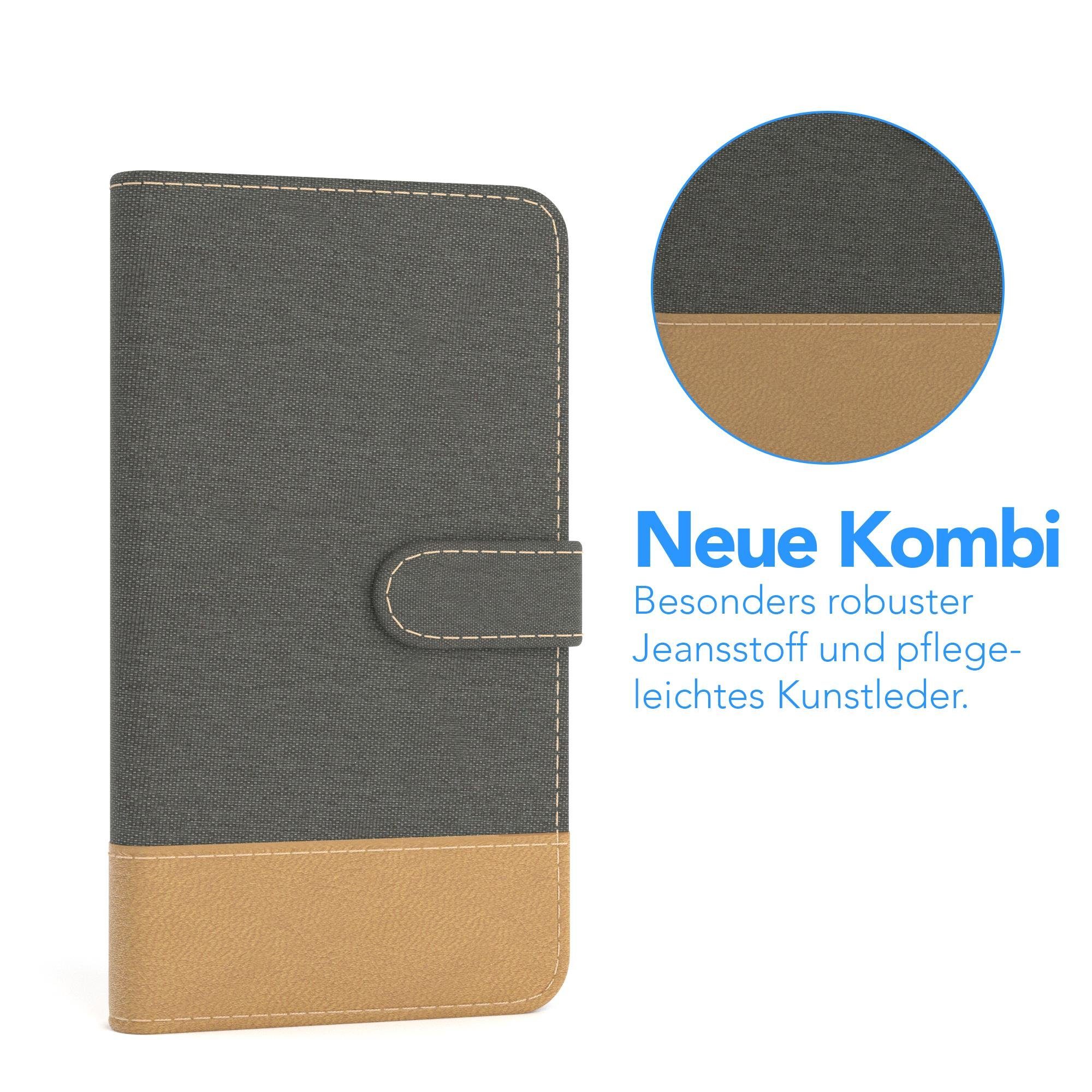 EAZY CASE Handyhülle Bookstyle Farbig für Apple iPhone XR 6,1 Zoll, Handytasche zum Aufklappen mit Standfunktion flipcase Grau Anthrazit