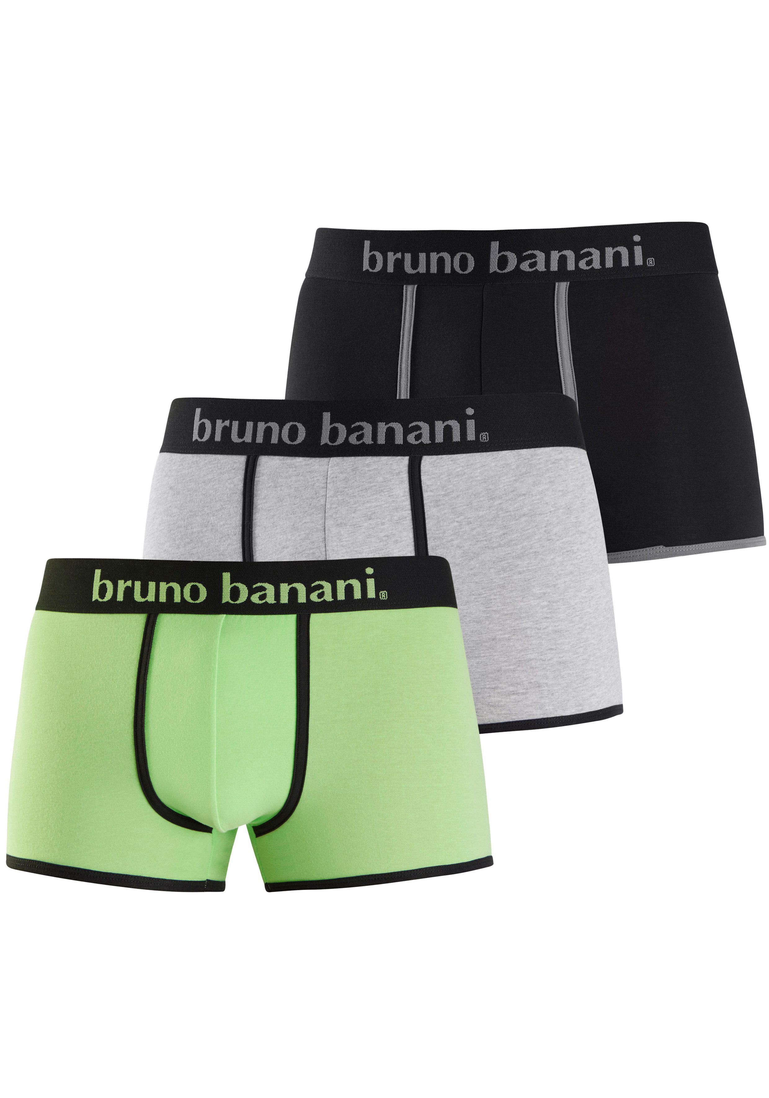 Bruno Banani Boxer Boxershorts für Herren (Packung, 3-St) mit modischen Einfassungen
