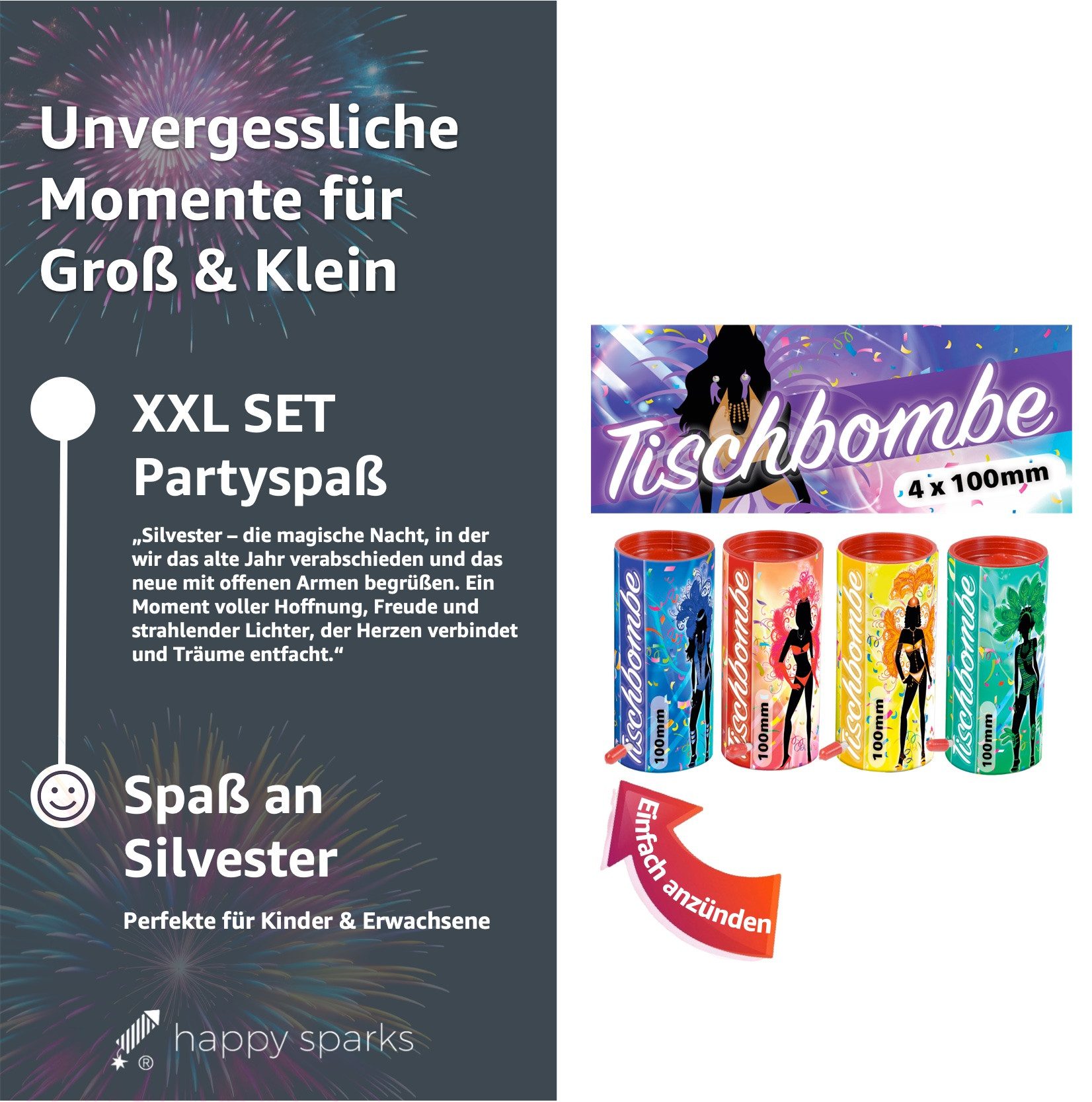 TK Gruppe Geburtstagskerze 4er Party Tischbomben Partypopper Tischfeuerwerk günstig online kaufen