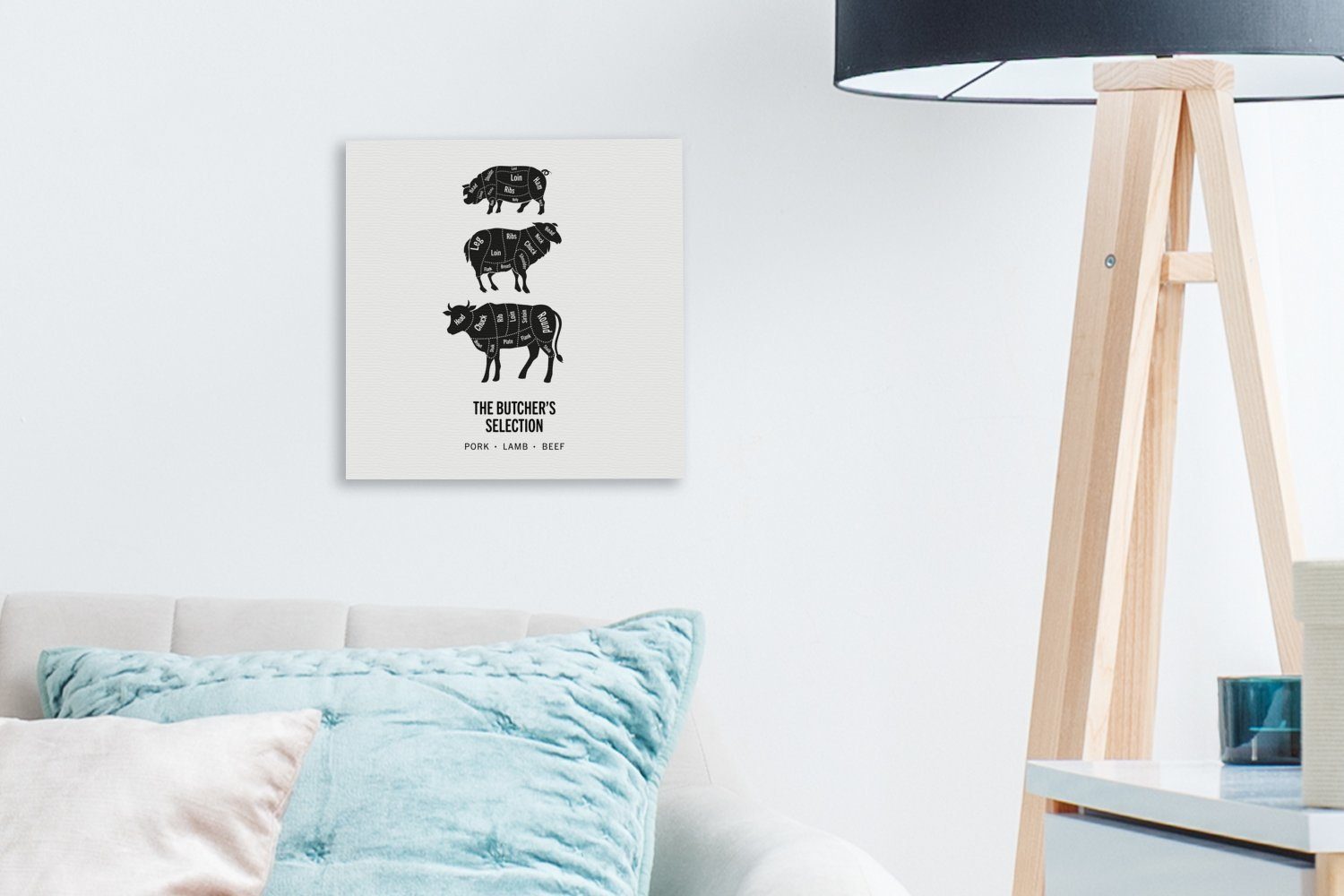 OneMillionCanvasses® Leinwandbild Fleisch - Tiere (1 Küche, Leinwand Wohnzimmer für Bilder Kuh - - St), Schlafzimmer