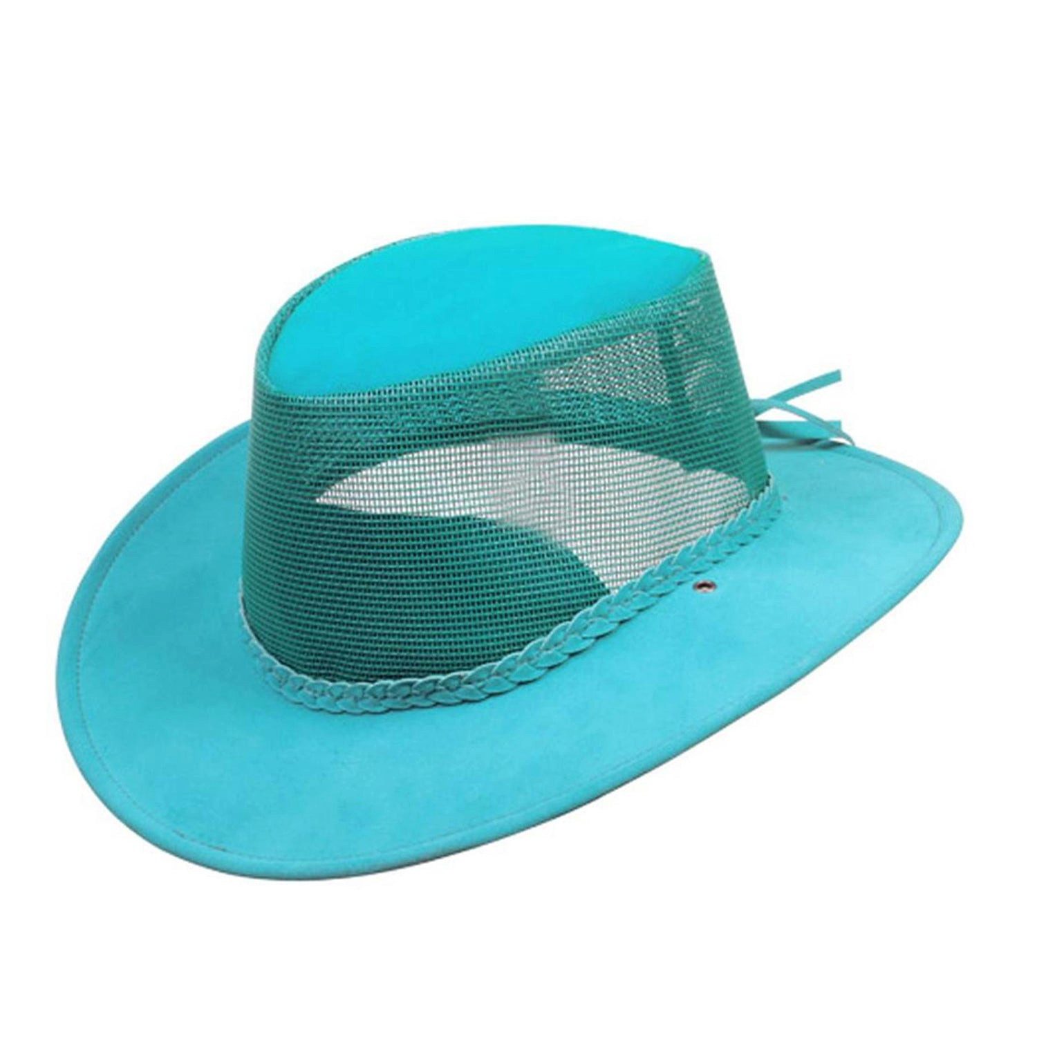 Outbacker Cowboyhut Australischer Sommerhut aus Mikrofaser mit Netz-Block inkl.Kinnband wa