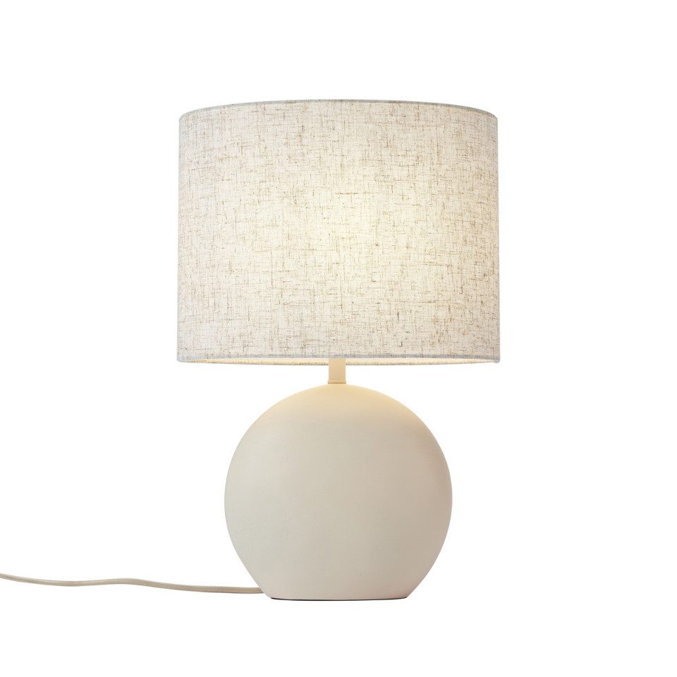 Qazqa Tischleuchte Timo, ohne Leuchtmittel, E27, Beige, Japandi, Kunststoff, 1-flammig