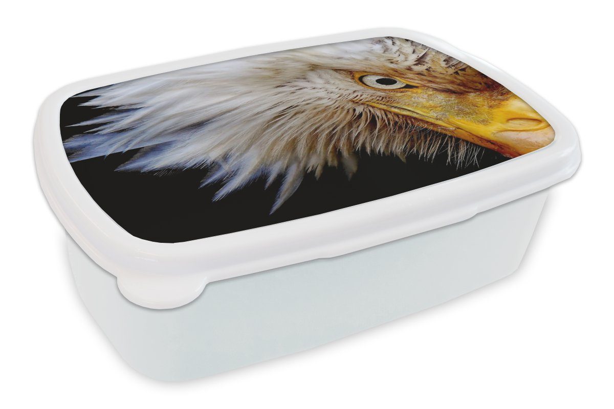 MuchoWow Lunchbox Vogel - - Brotdose, und für (2-tlg), Kinder Auge Jungs für weiß Brotbox und Mädchen Schnabel, Erwachsene, Kunststoff