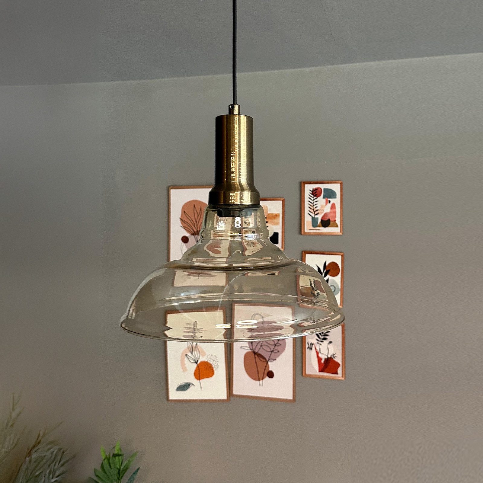 Bamyum Pendelleuchte Vishi Einzelner Glas-Kronleuchter Retro Pendelleuchte, ohne Leuchtmittel – Bild 3 von 5